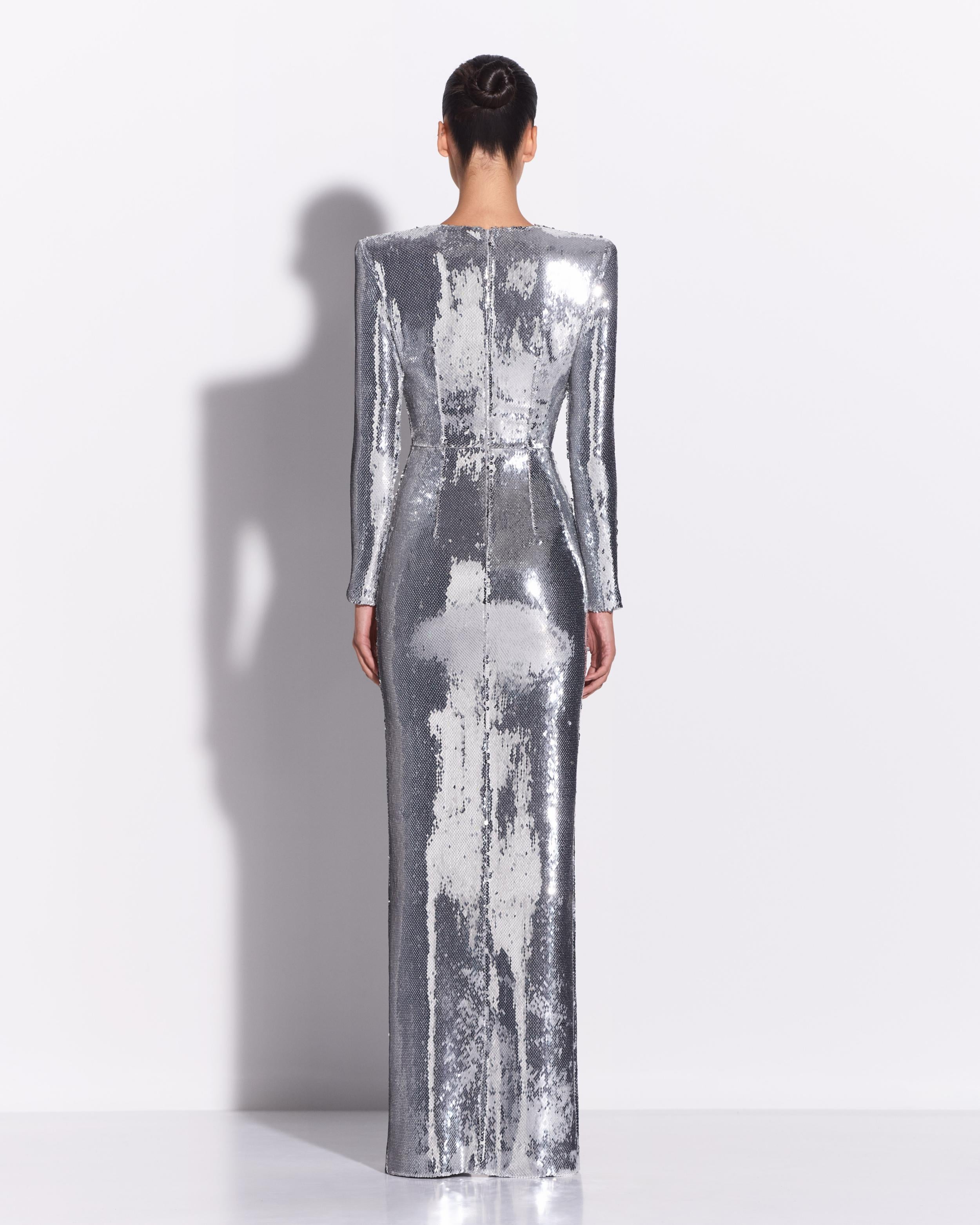 Long Sleeve Column in Sequin
