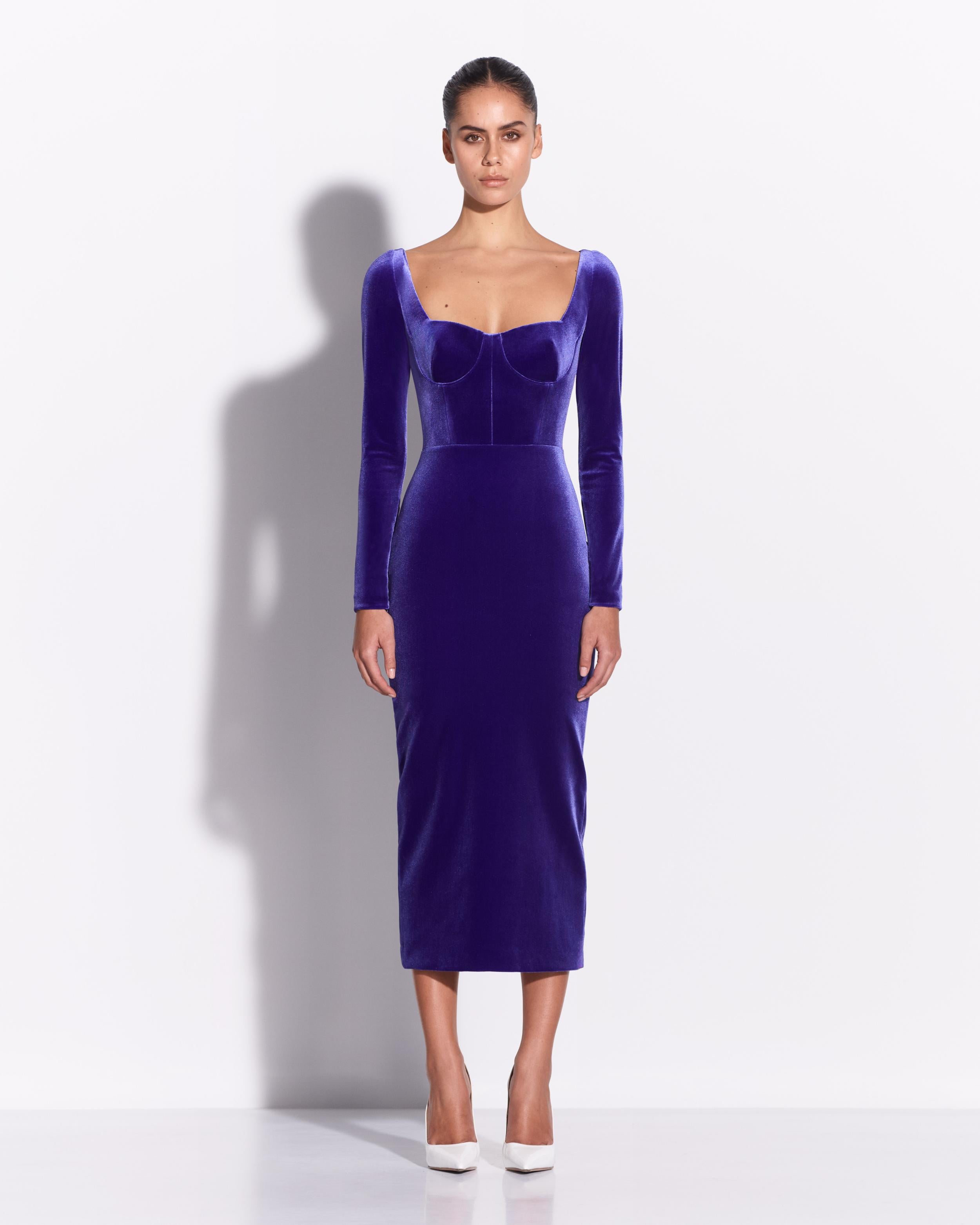 Long Sleeve Dress in Velvet