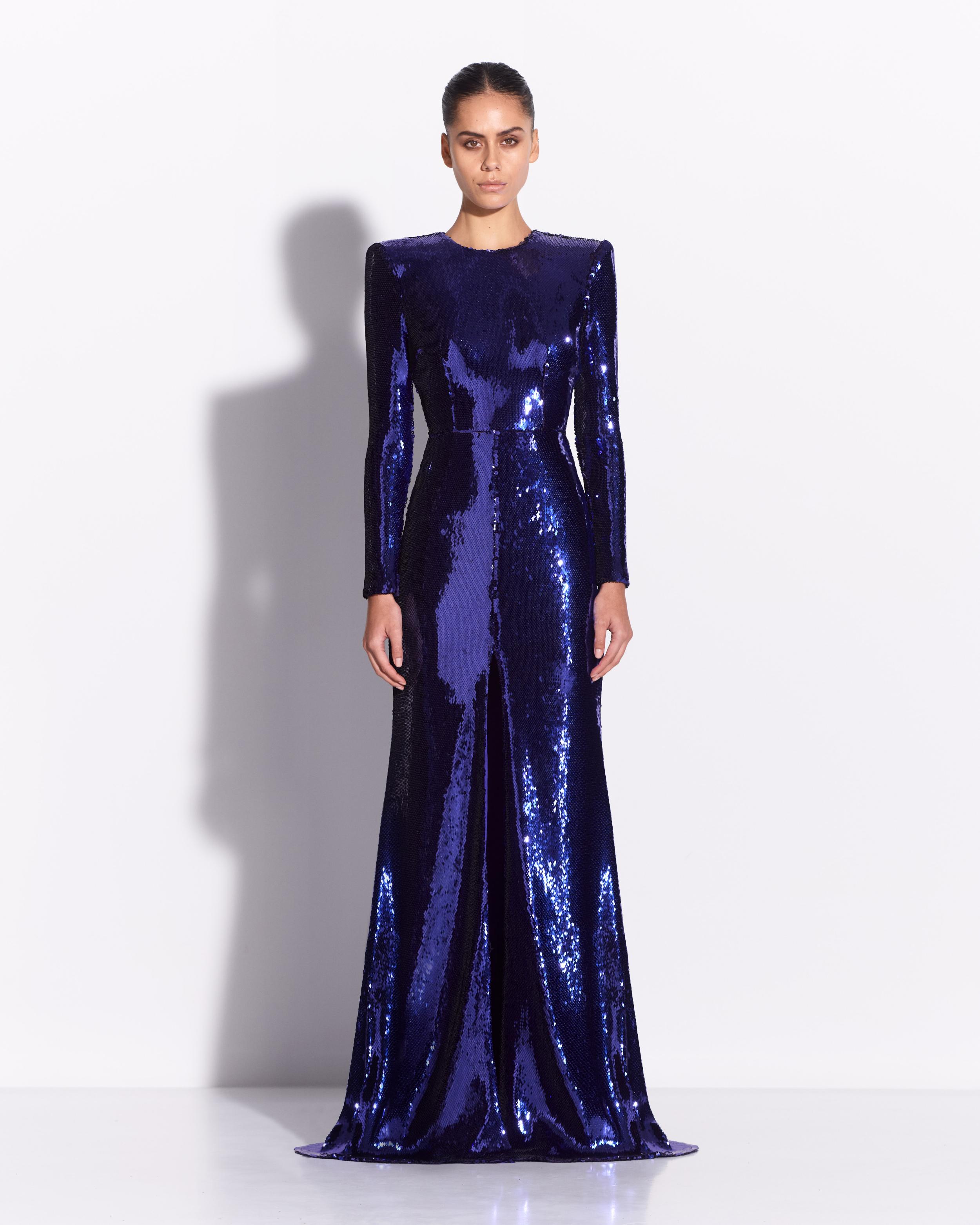 Long Sleeve Gown in Sequin