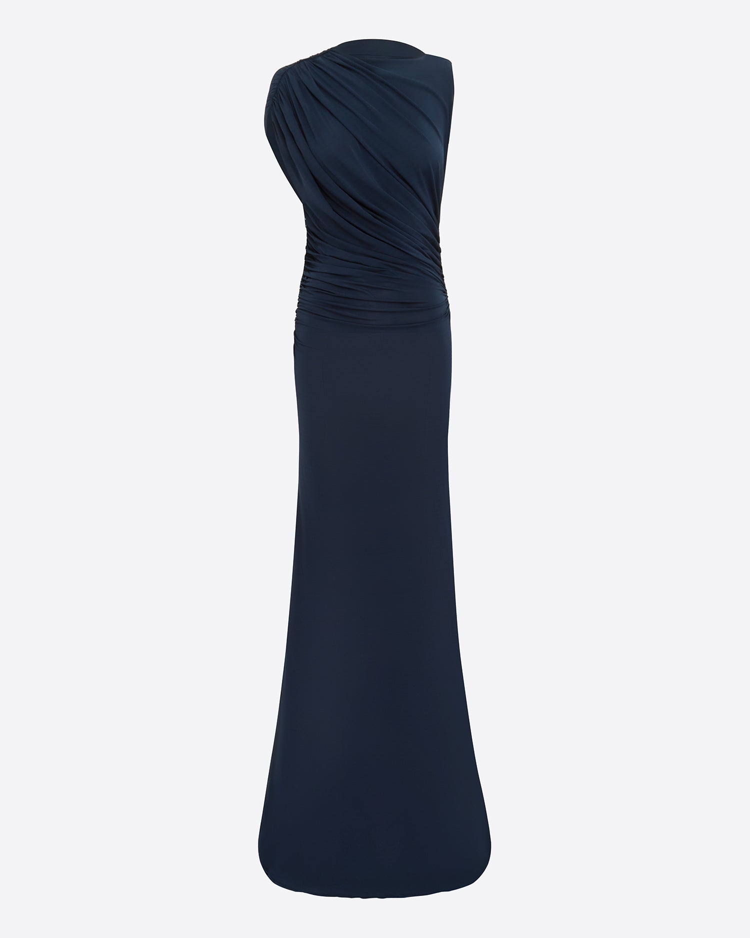 Sleeveless Ruched Gown in Jersey