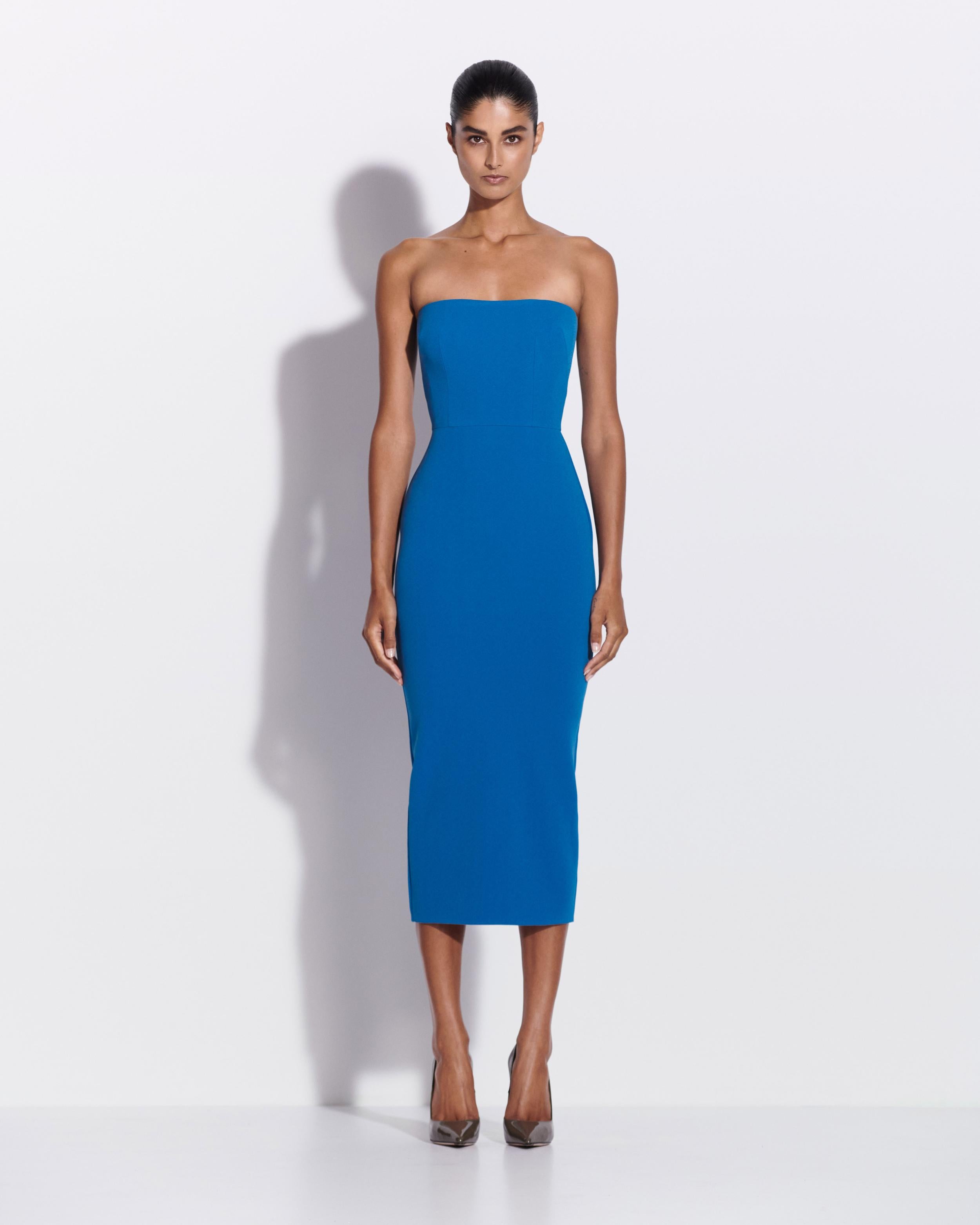 Strapless Dress in Stretch Crepe