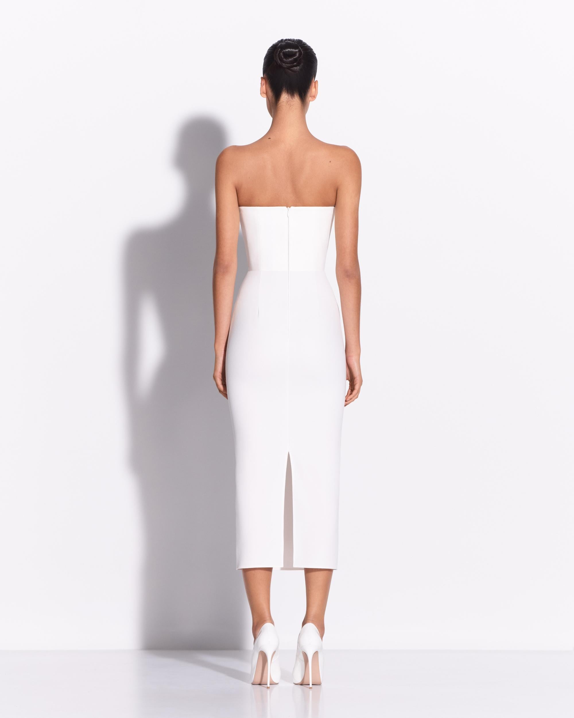 Strapless Dress in Stretch Crepe