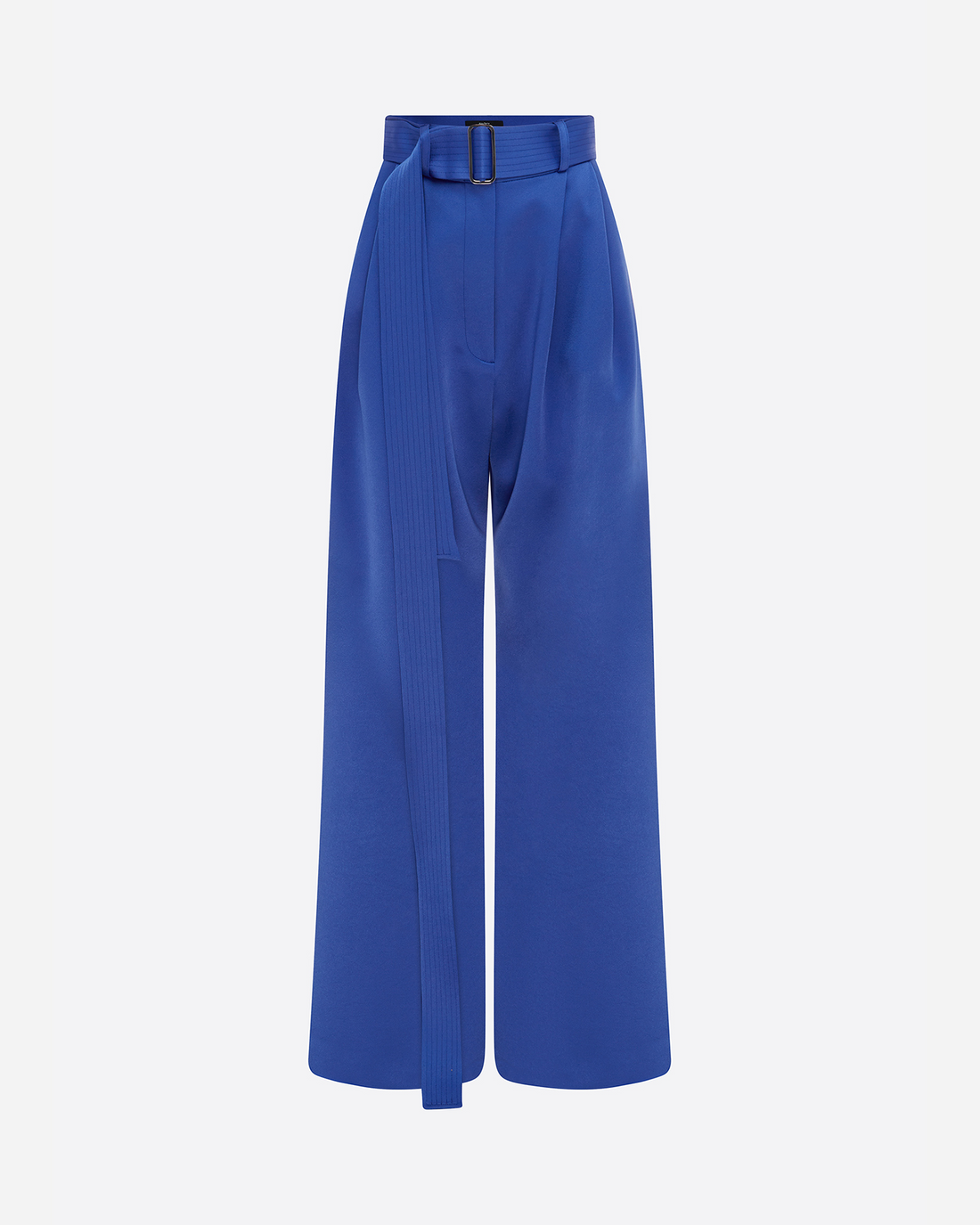 Pleat Trouser with Belt in Satin Crepe