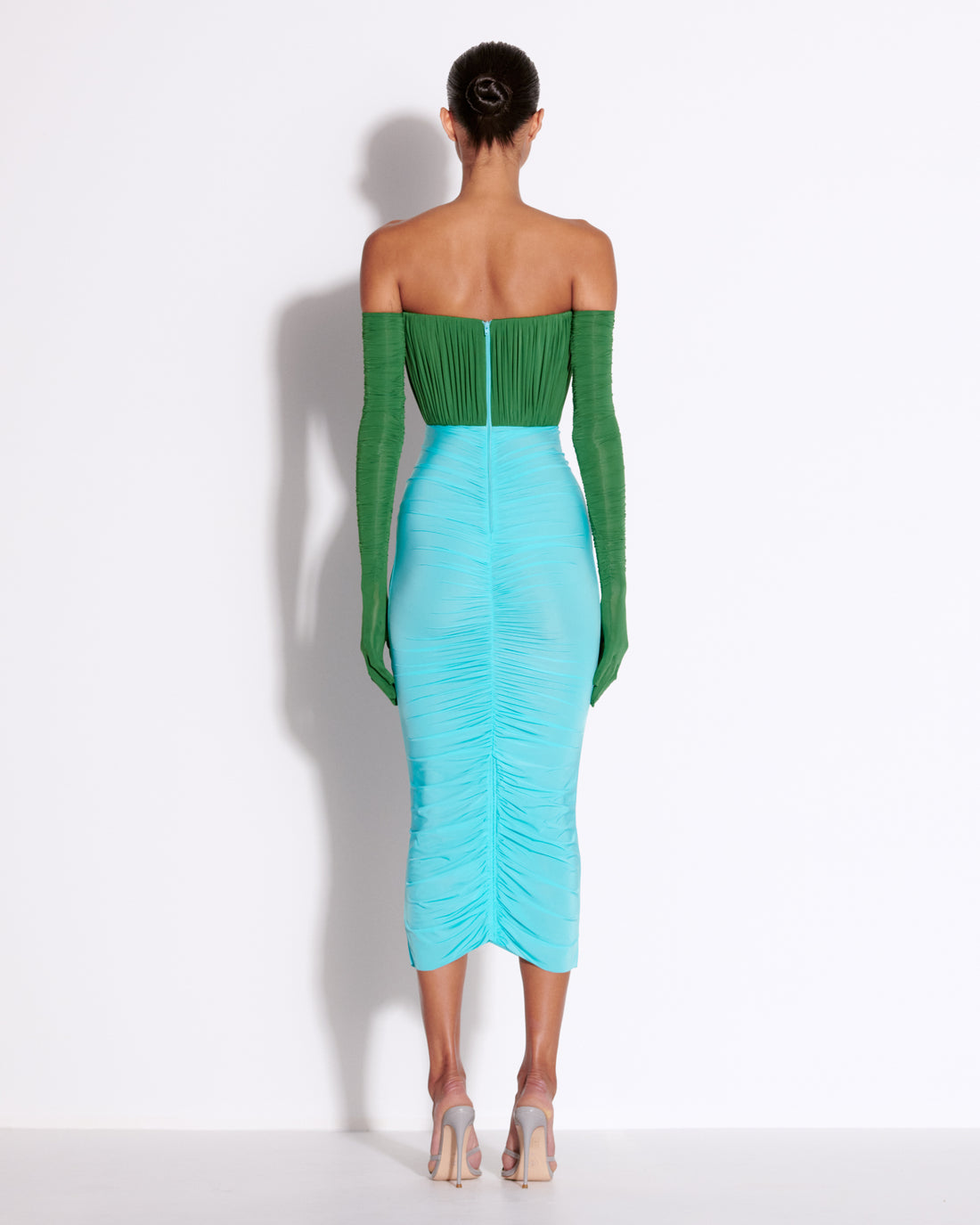 Strapless Ruched Dress in Jersey
