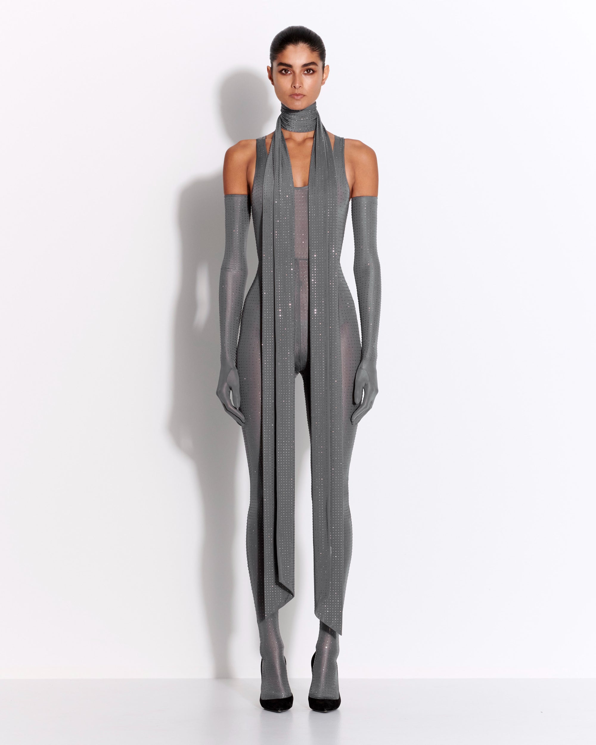 Singlet Catsuit in Crystal Jersey