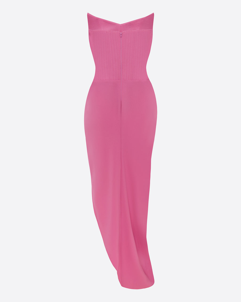Strapless Corset Asymmetrical Drape Gown in Crepe