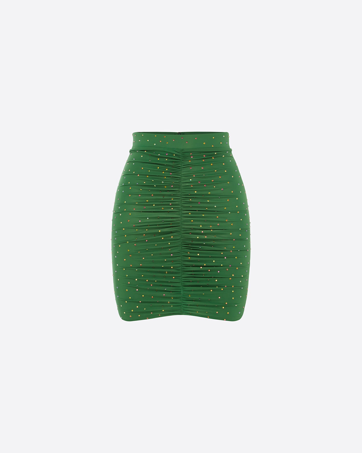 Ruched Mini Skirt in Crystal Jersey