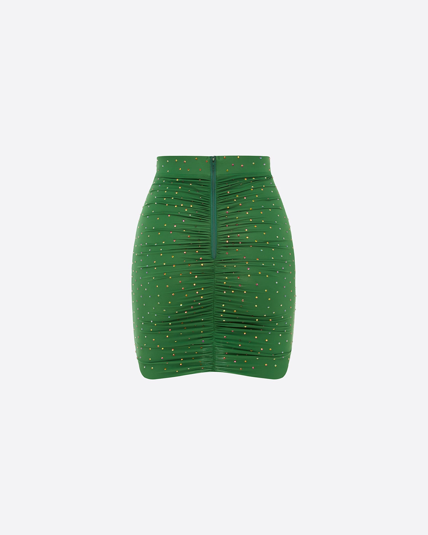 Ruched Mini Skirt in Crystal Jersey