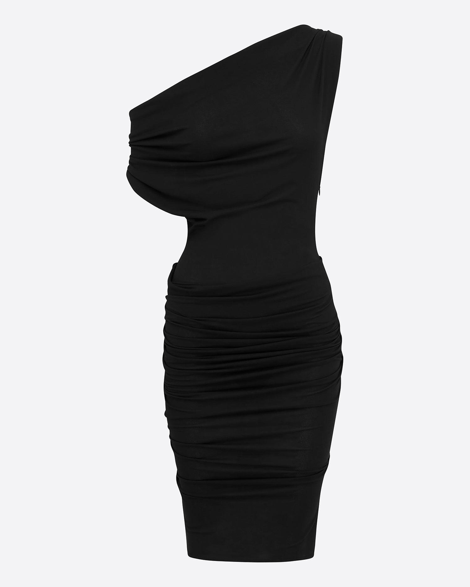 Asymmetric Drape Dress in Crepe Jersey 10 / Black Asymmetric Drape Dress in Crepe Jersey 10 / Black