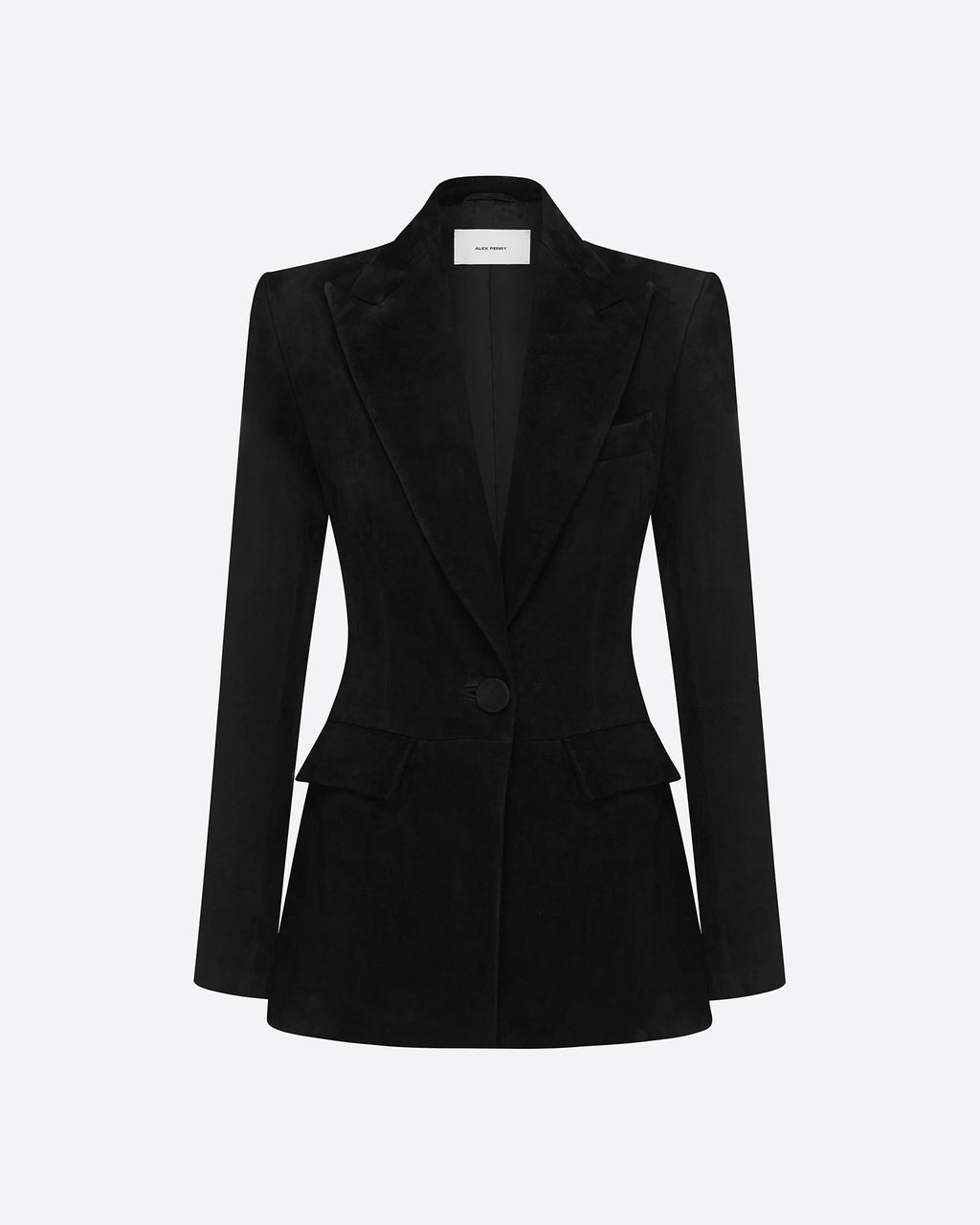 Single Breasted Fitted Blazer in Suede