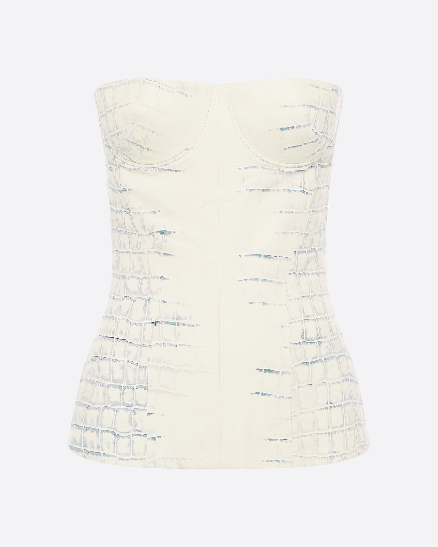 Longline Corset in Embossed Leather