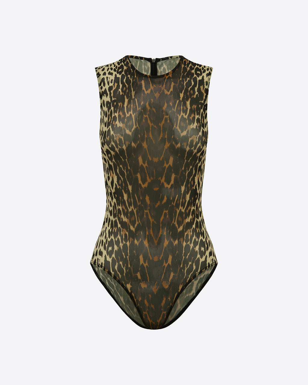 Sleeveless Bodysuit in Stretch Mesh