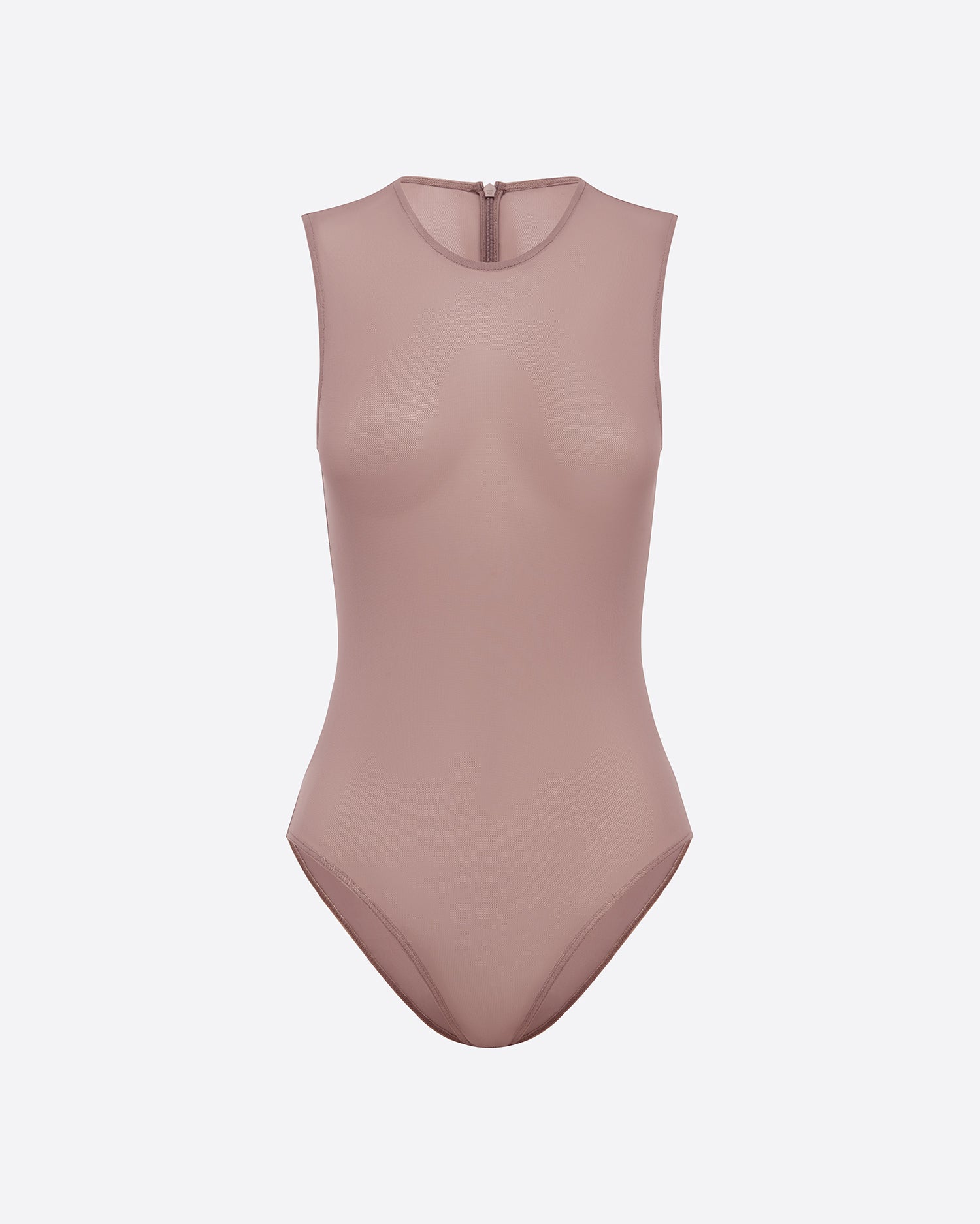 Sleeveless Bodysuit in Stretch Mesh