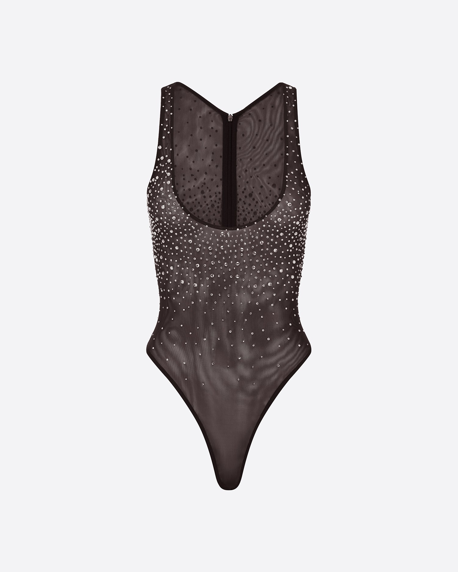 Singlet Bodysuit in Crystal Mesh