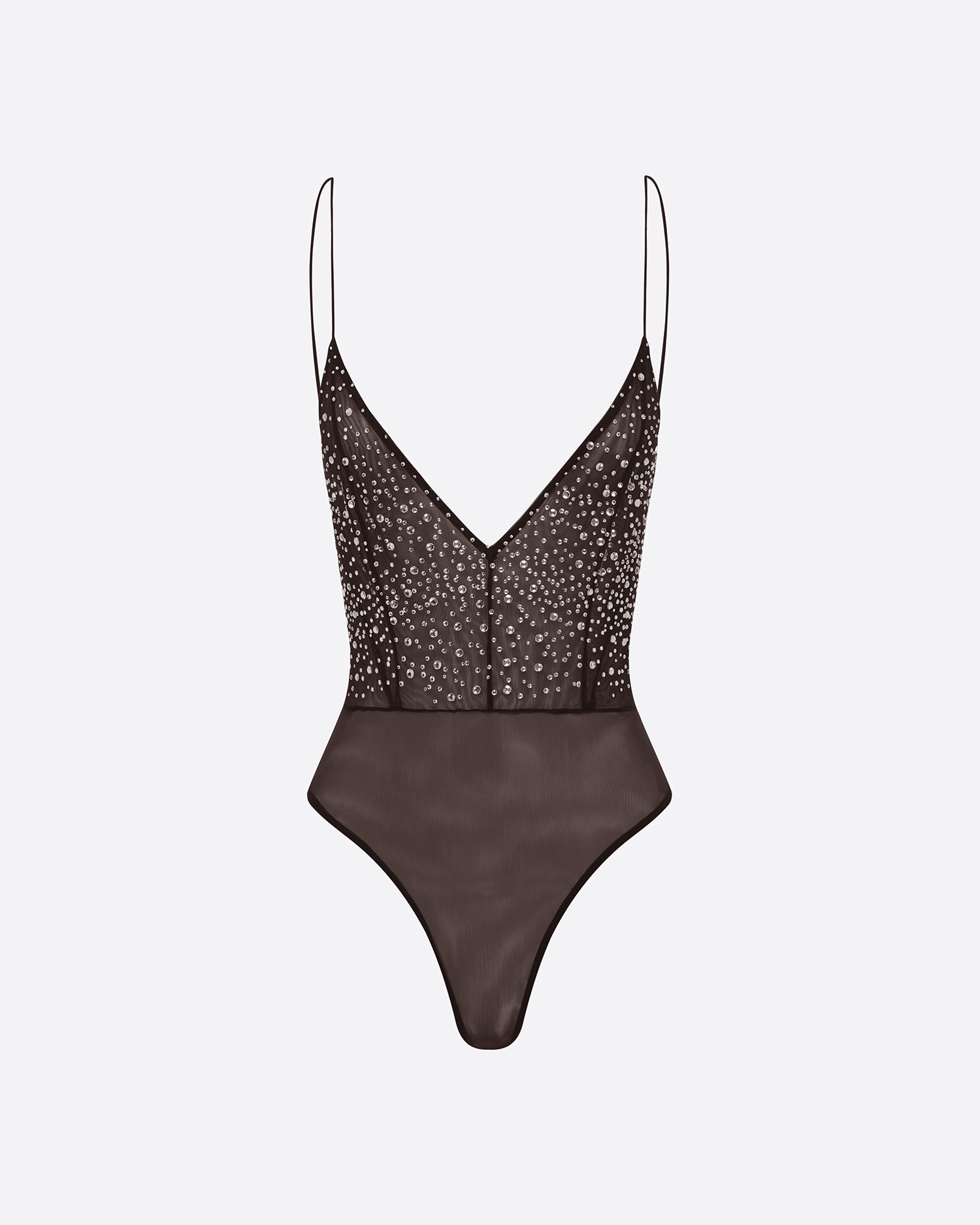 Bikini Bodysuit in Crystal Mesh