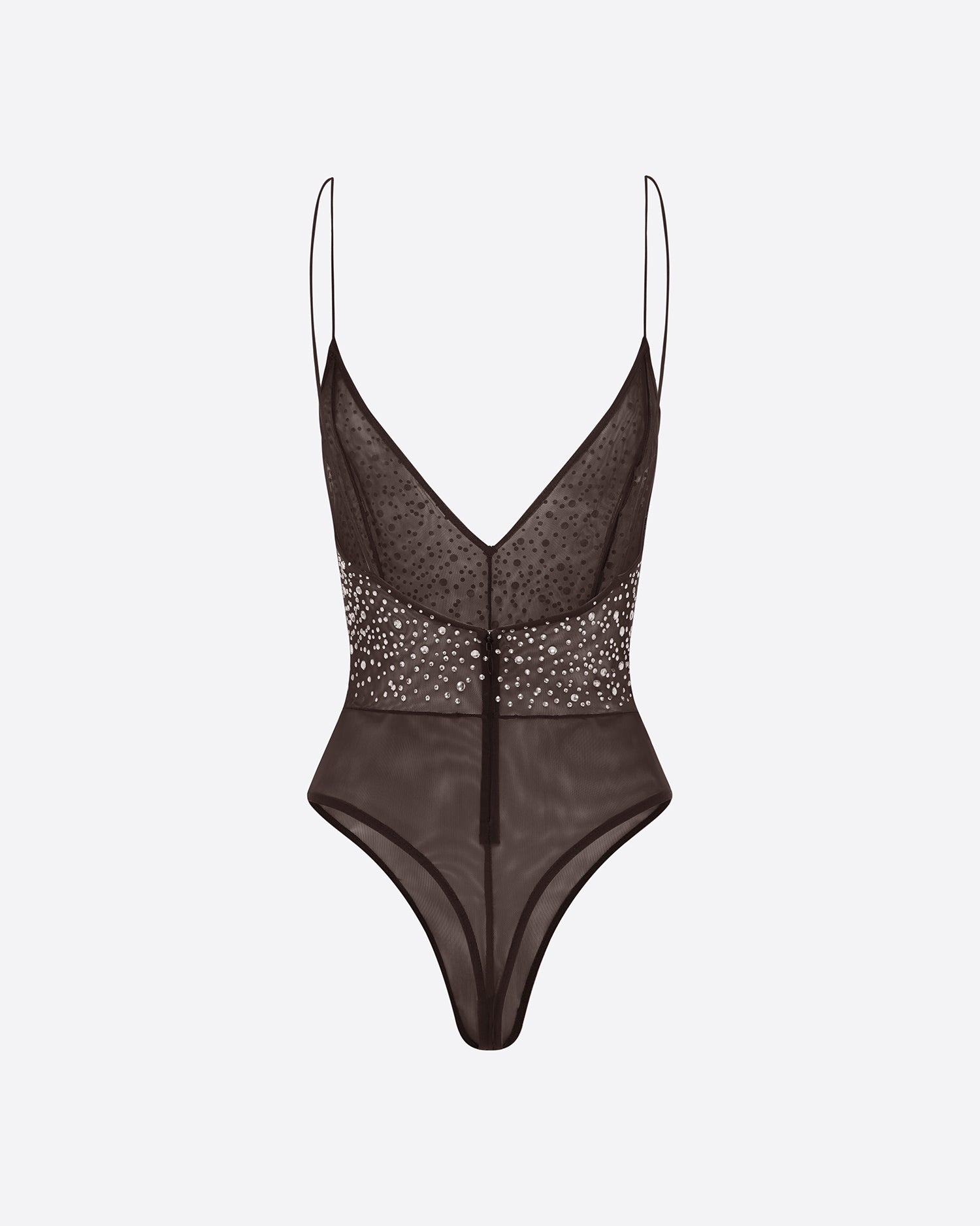 Bikini Bodysuit in Crystal Mesh