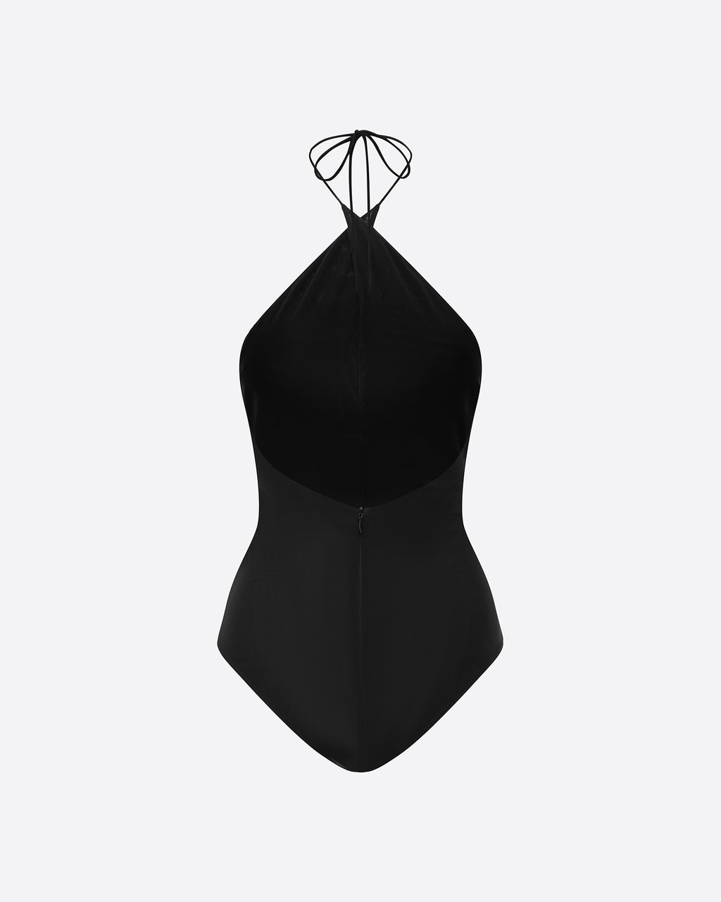 Cross Tie Halter Bodysuit in Stretch Mesh