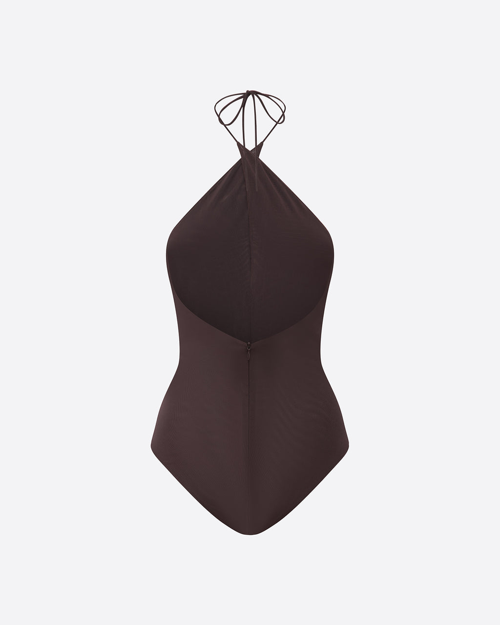 Cross Tie Halter Bodysuit in Stretch Mesh