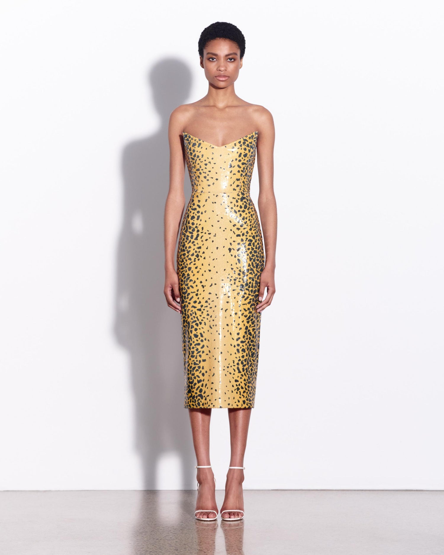 Strapless Angled Corset Dress in Sequin 14 / Cheetah Strapless Angled Corset Dress in Sequin 14 / Cheetah