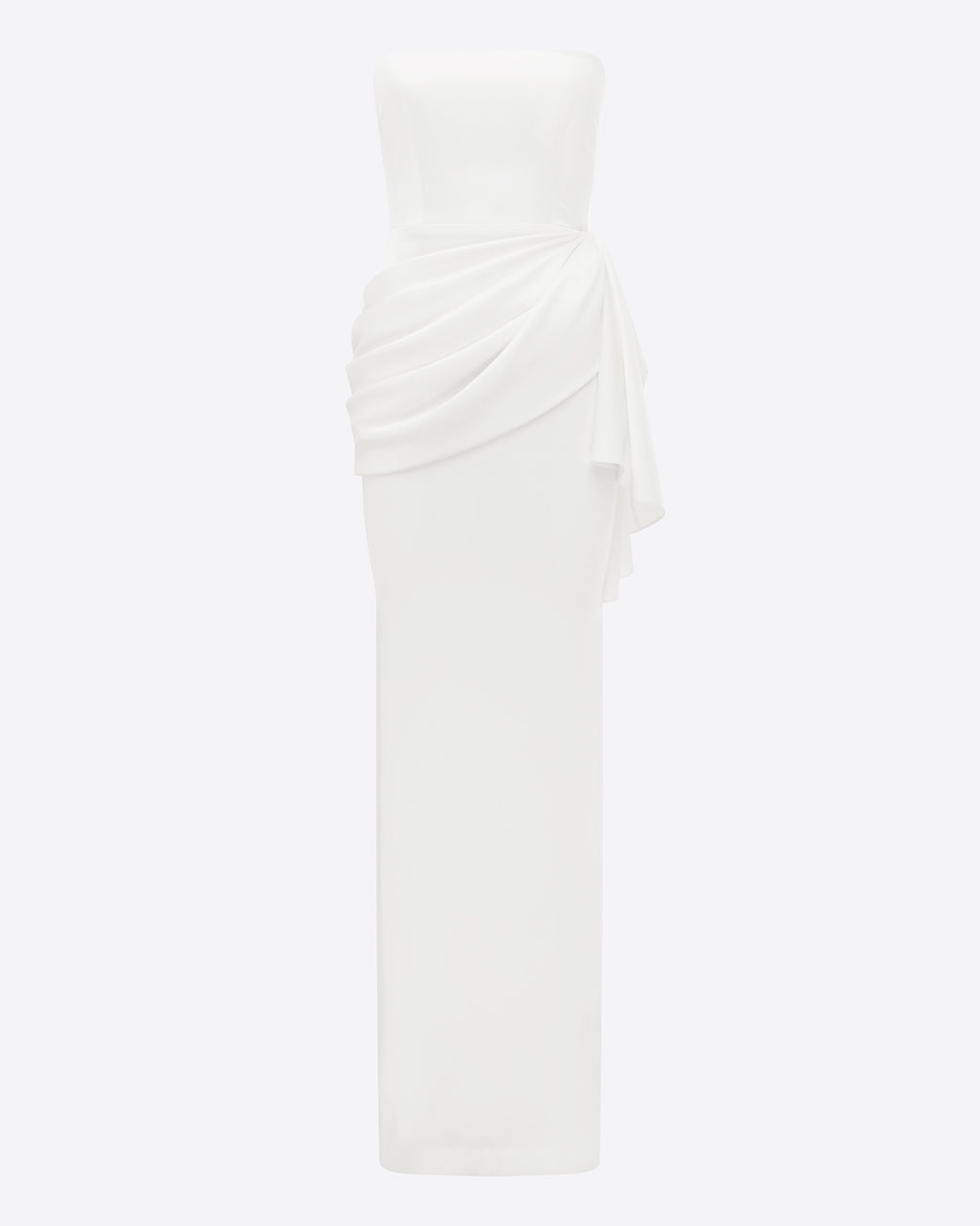 Strapless Corset Tiered Gown in Satin Crepe