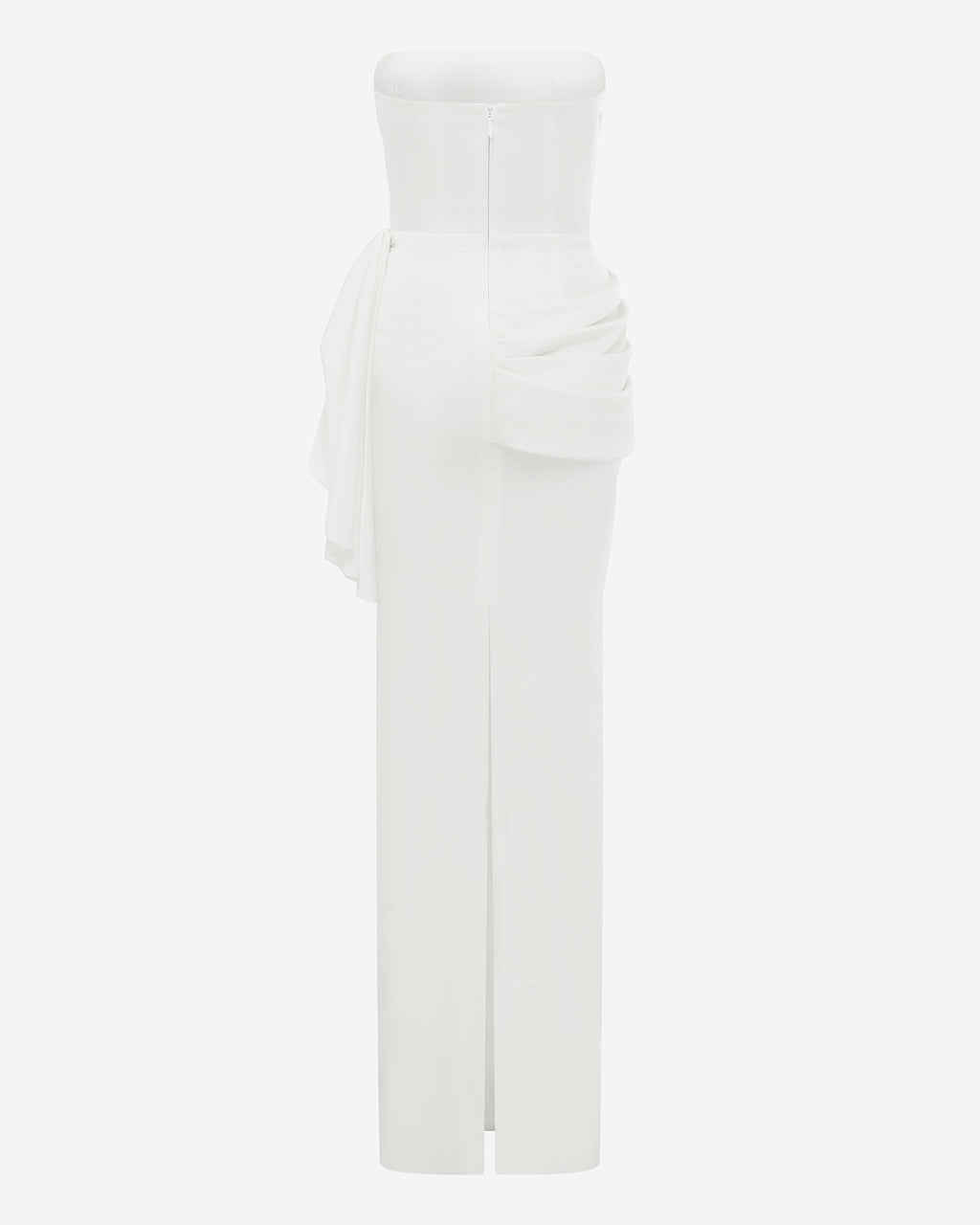 Strapless Corset Tiered Gown in Satin Crepe