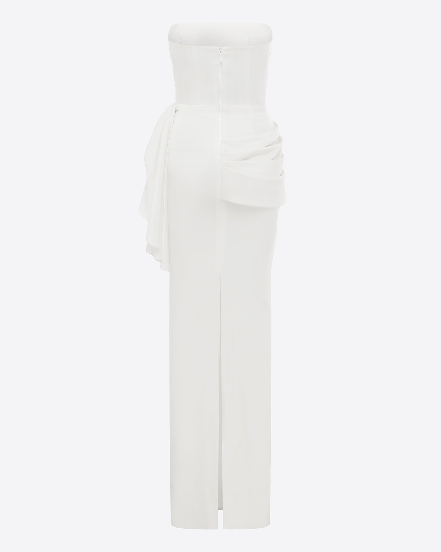 Strapless Corset Tiered Gown in Satin Crepe