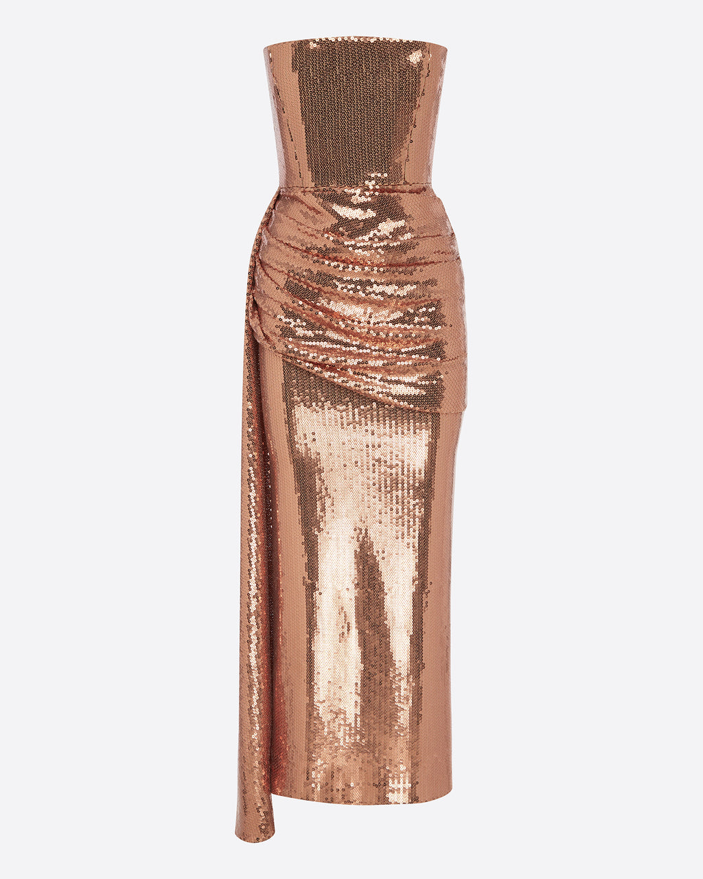 Strapless Drape Dress in Sequin
