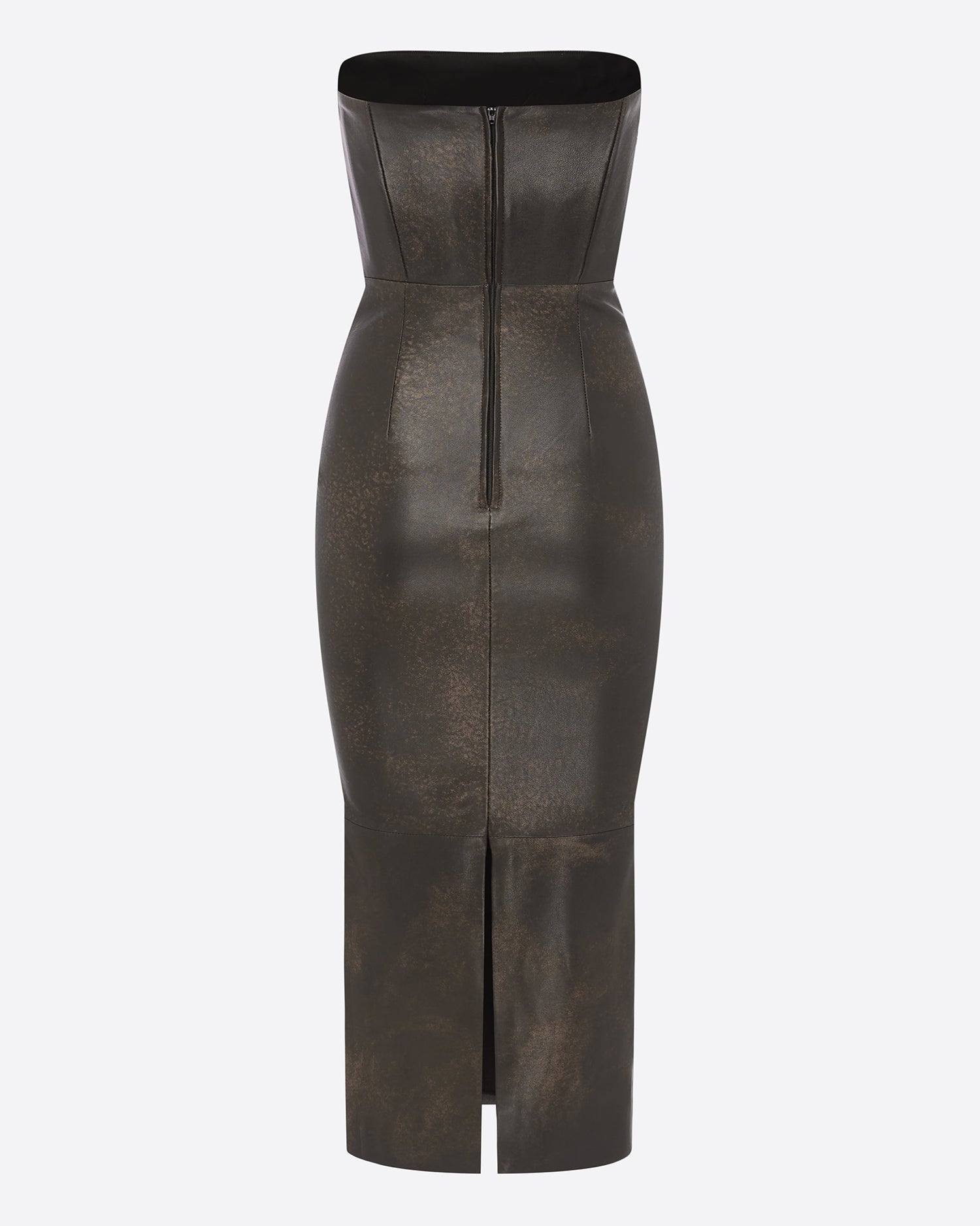 Strapless Dress in Leather