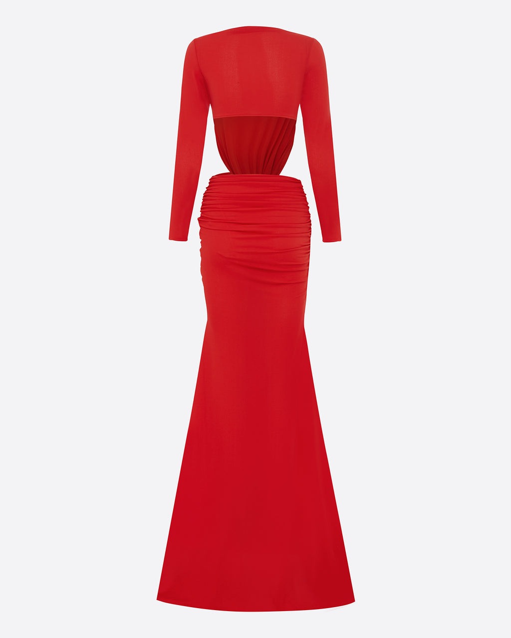 Long Sleeve Twist Gown in Crepe Jersey