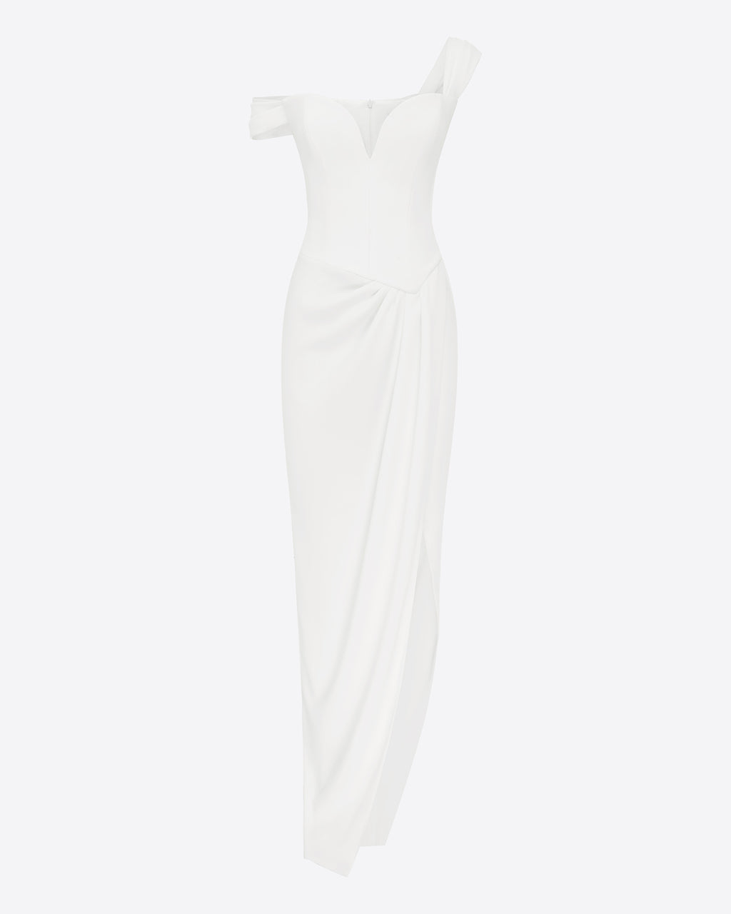 Longline Sweetheart Corset Drape Gown in Crepe