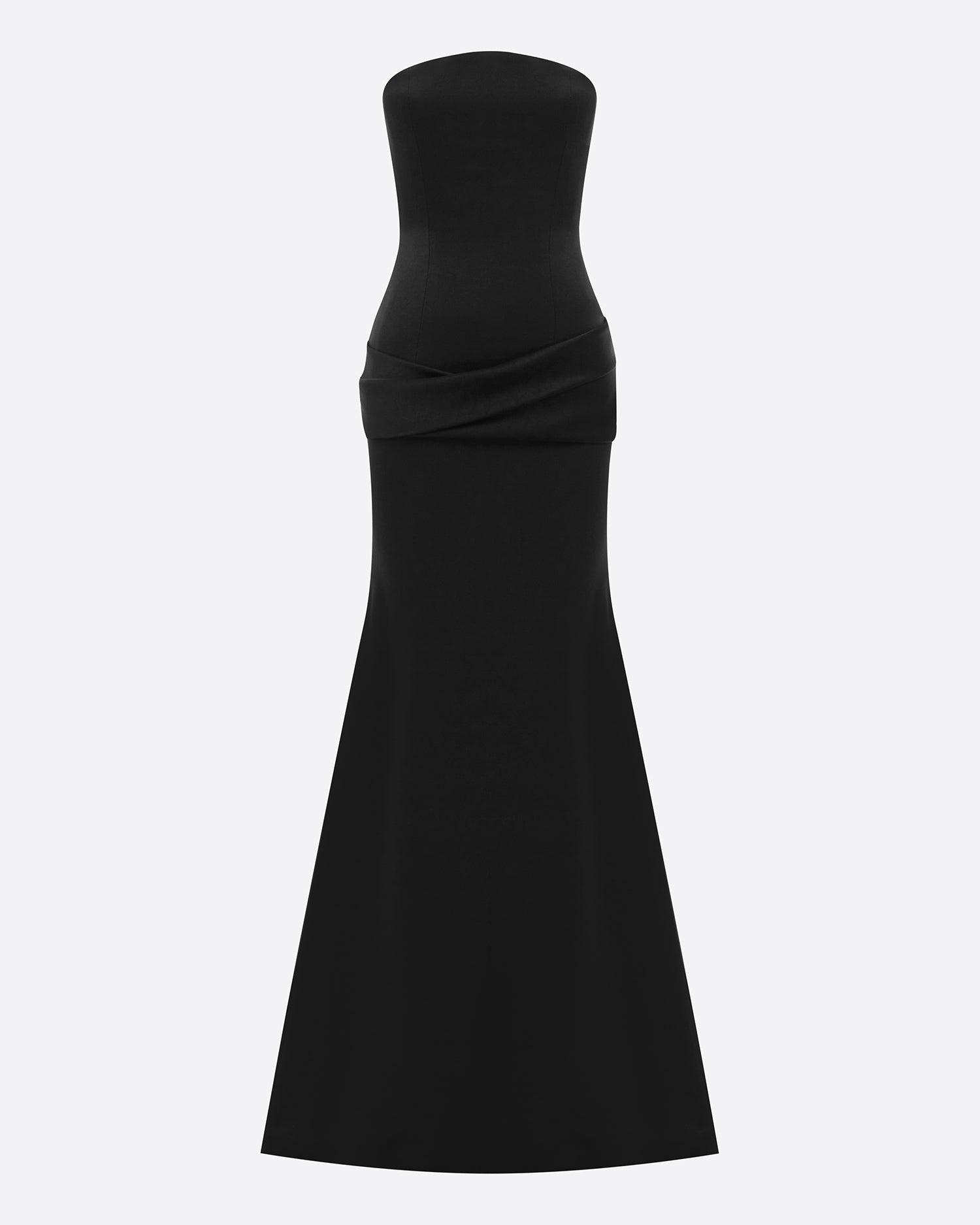 Strapless Drape Gown in Satin Crepe