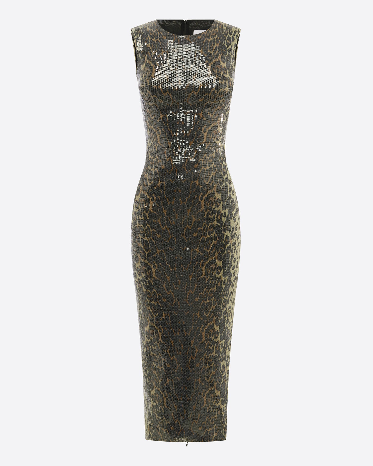 Sleeveless Dress in Sequin Stretch Mesh