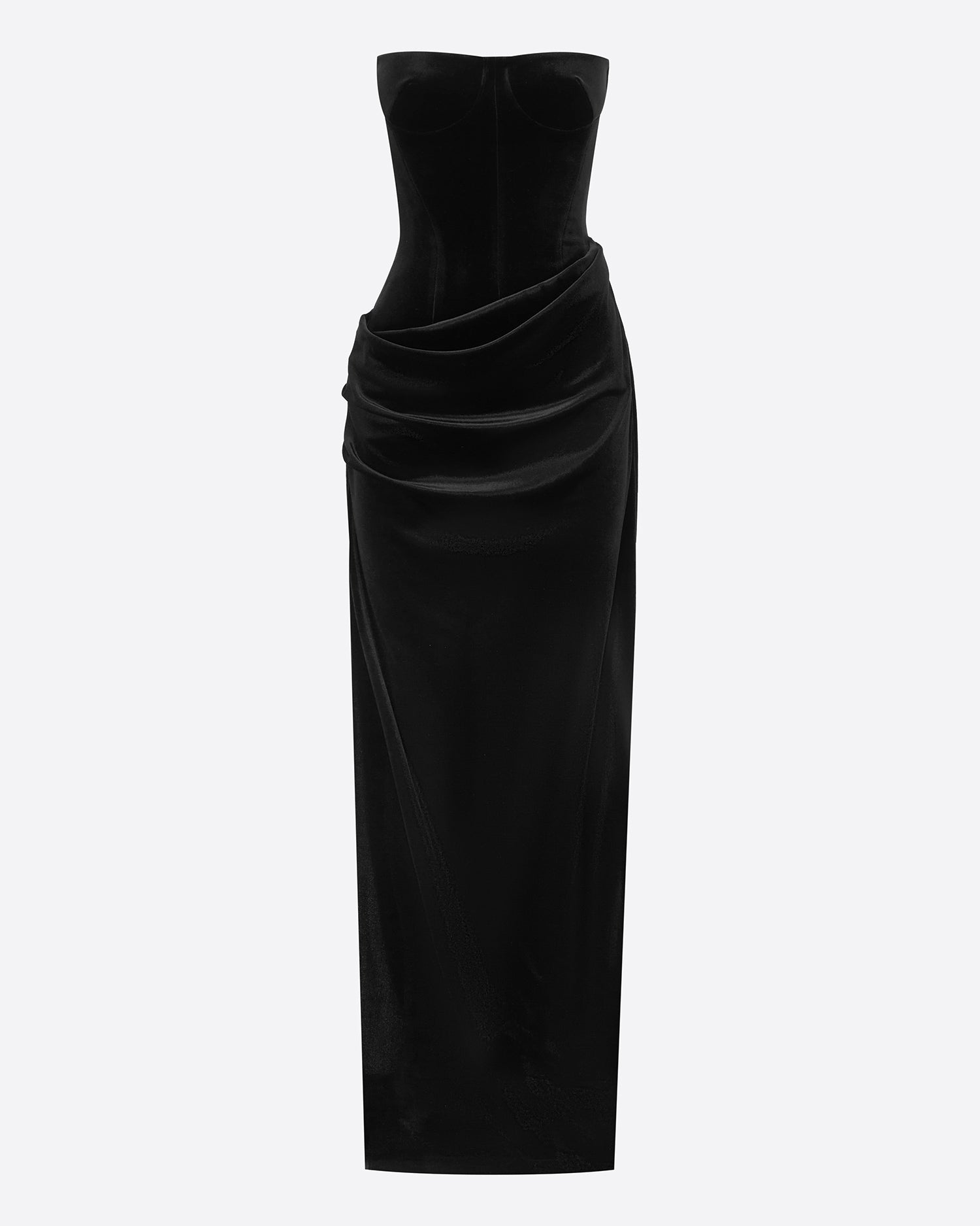 Strapless Drape Column in Velvet