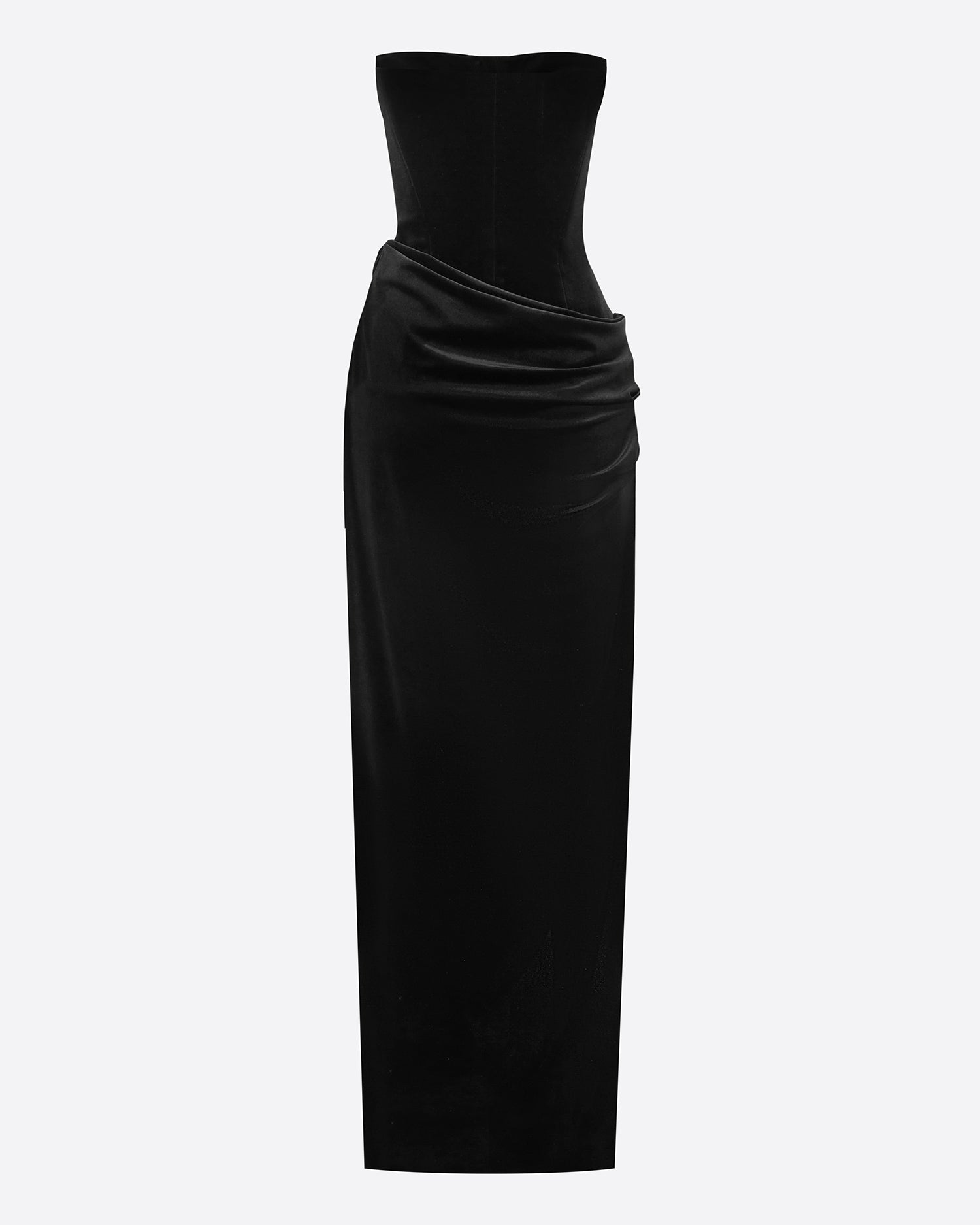 Strapless Drape Column in Velvet
