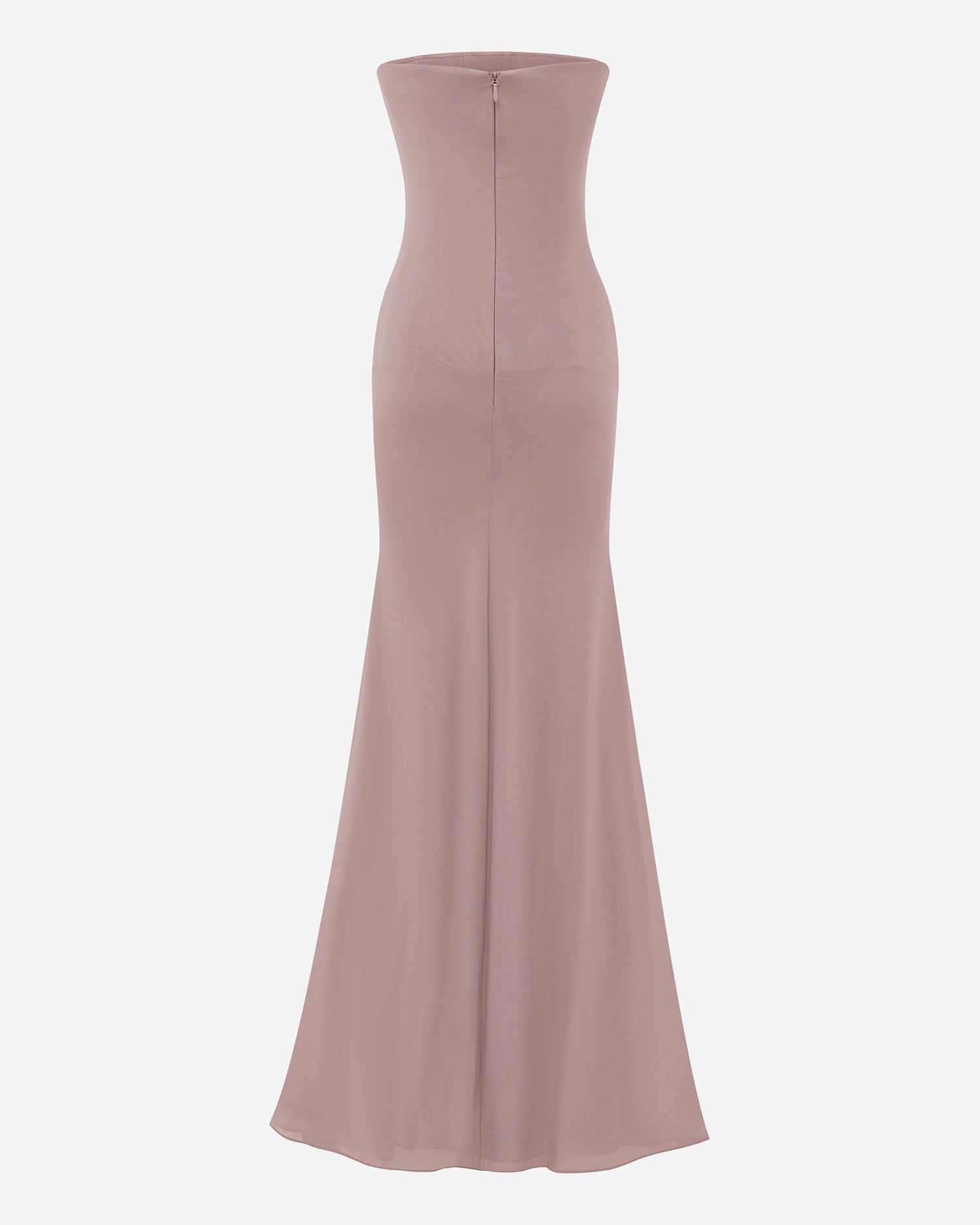 Strapless Gown in Stretch Mesh