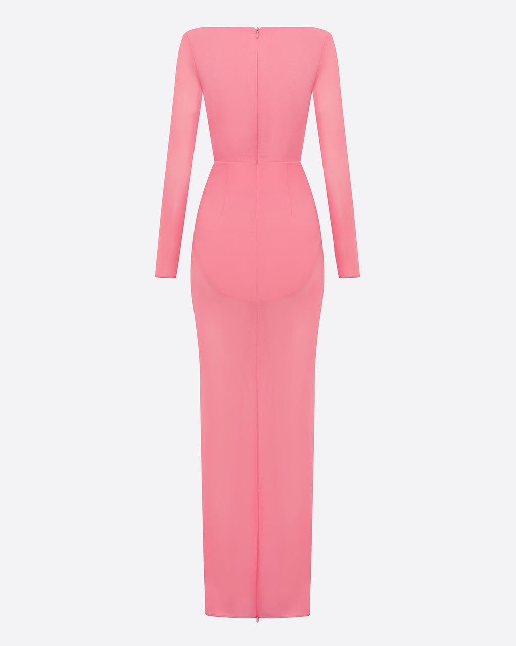 Long Sleeve Cupped Column in Stretch Mesh
