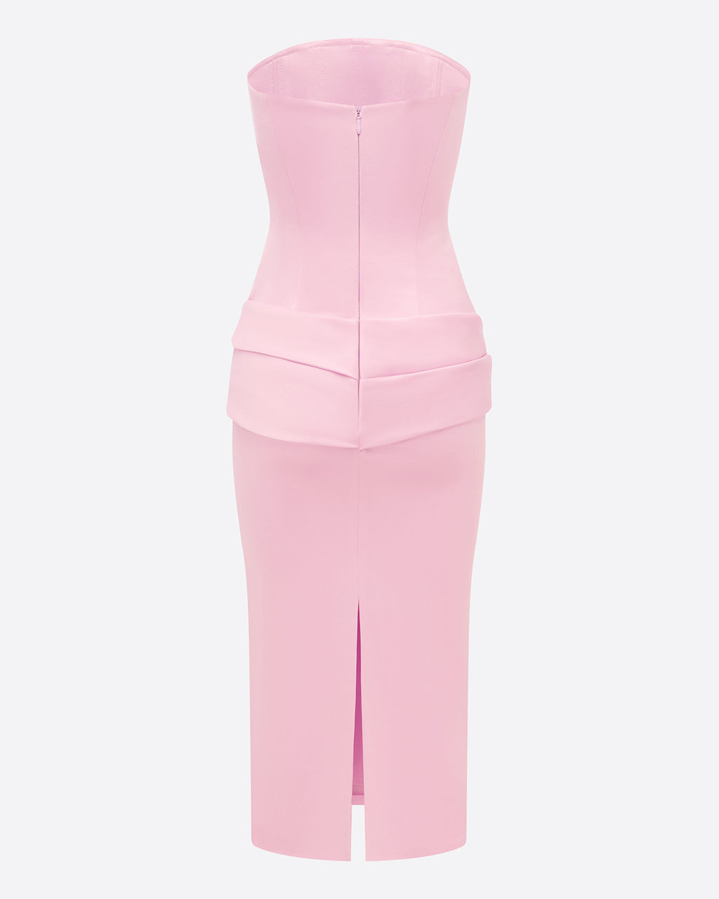 Strapless Drape Dress in Satin Crepe