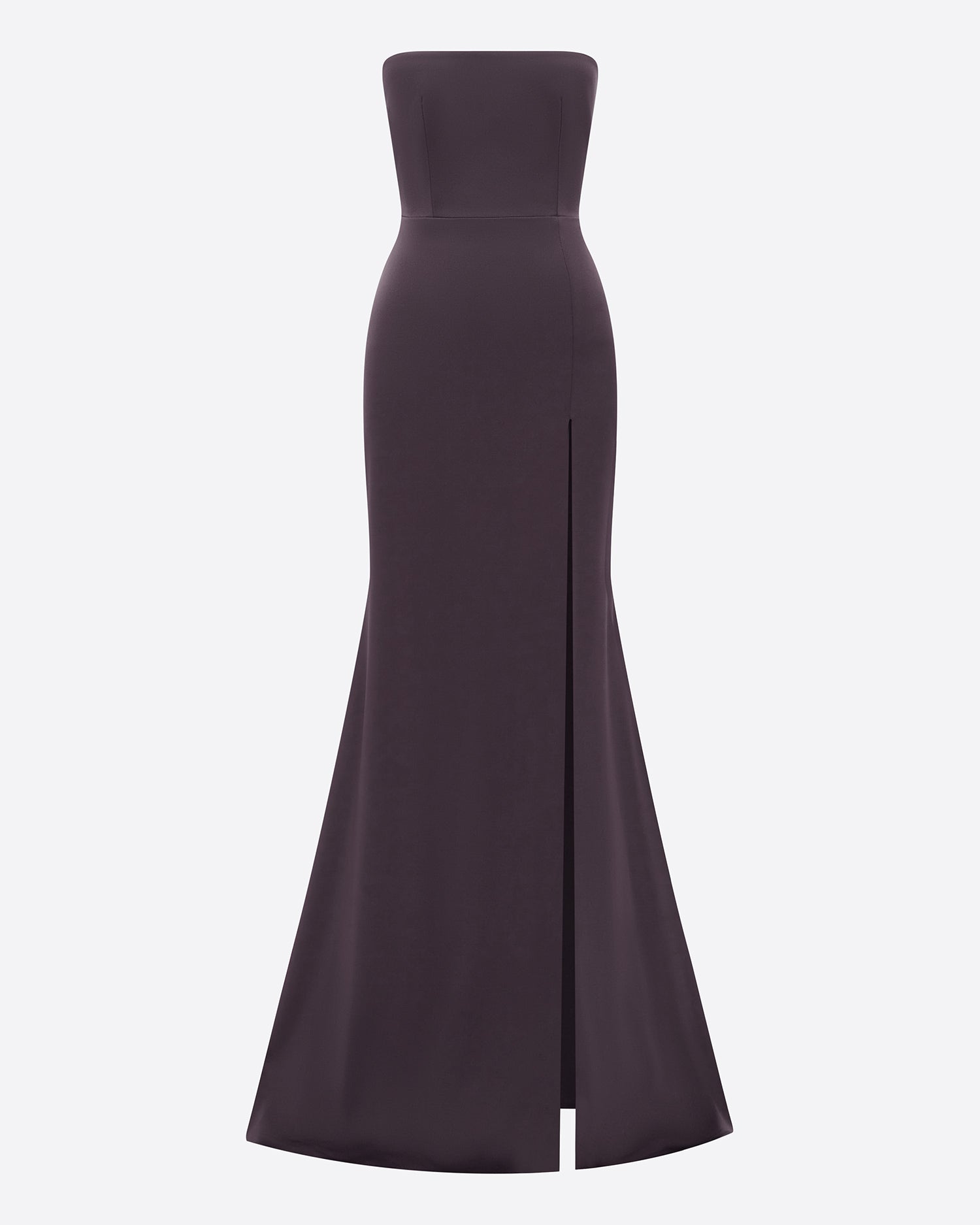 Strapless Split Gown in Satin Crepe