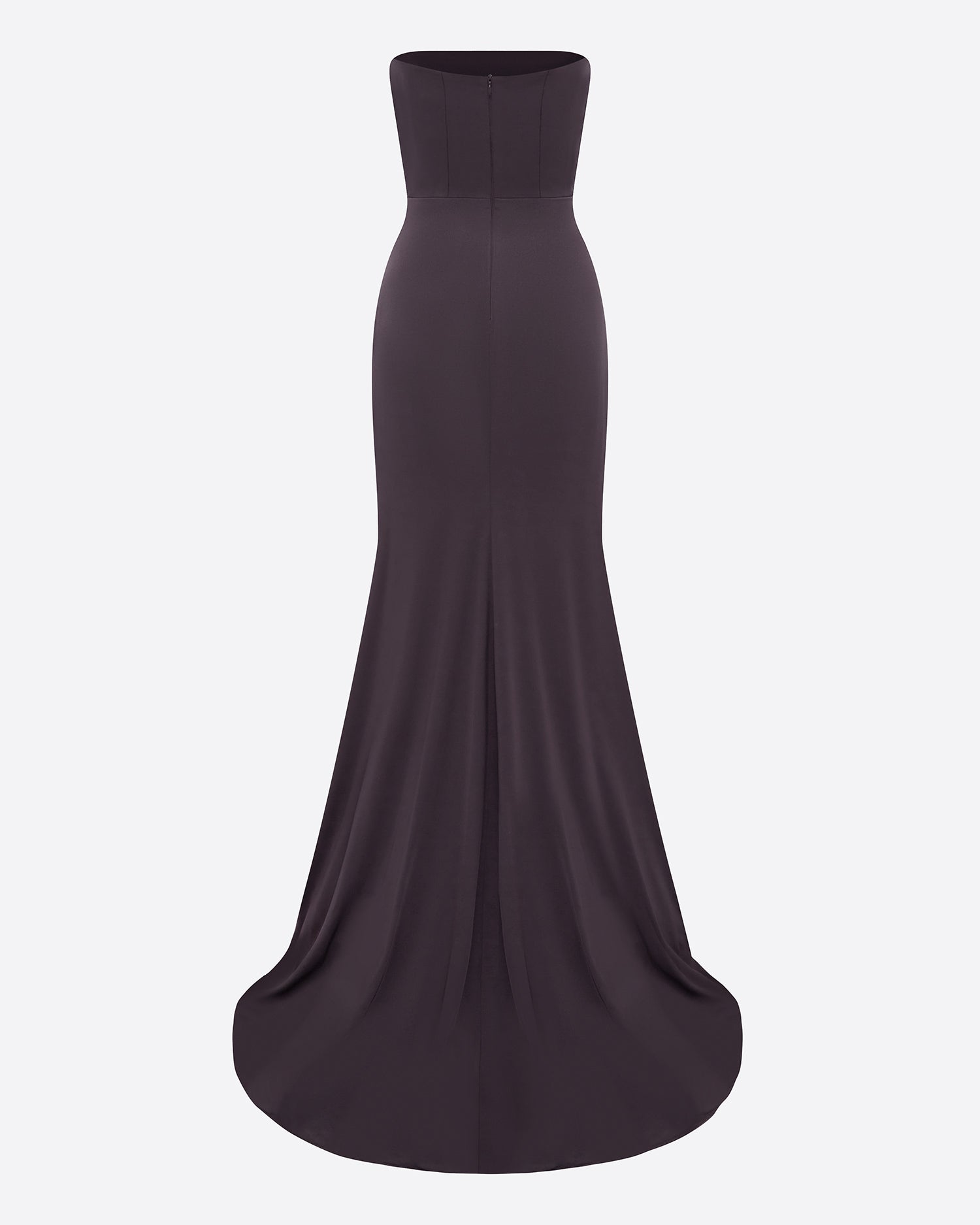Strapless Split Gown in Satin Crepe