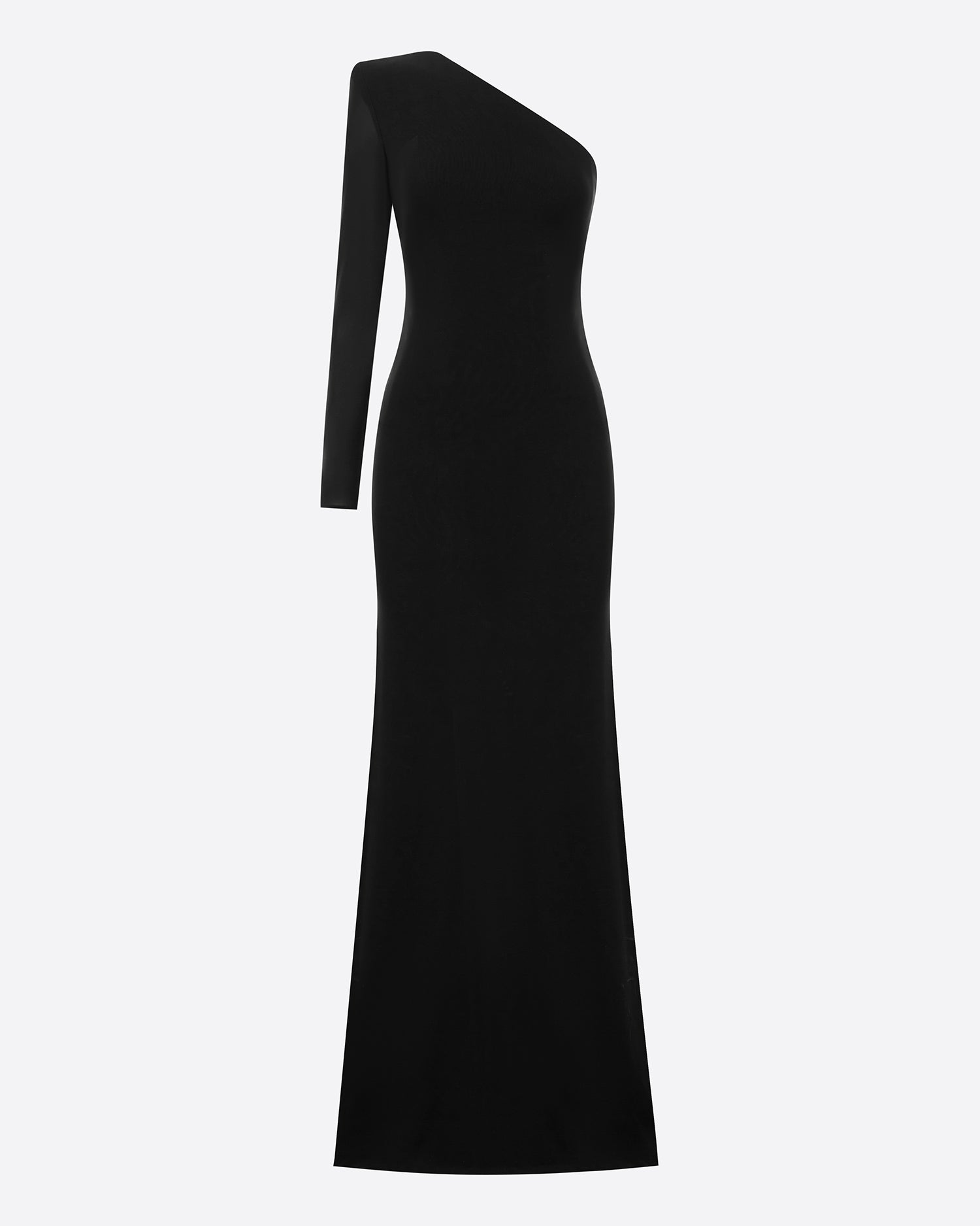 One Sleeve Gown in Stretch Mesh