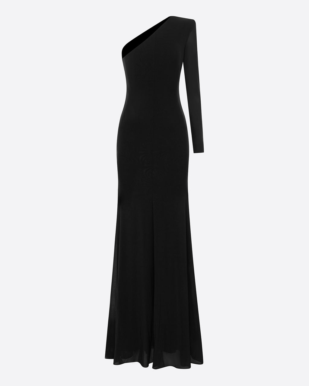 One Sleeve Gown in Stretch Mesh