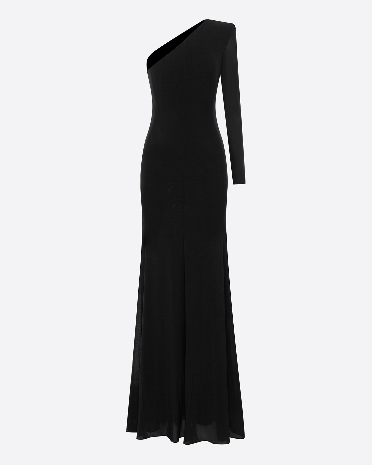 One Sleeve Gown in Stretch Mesh