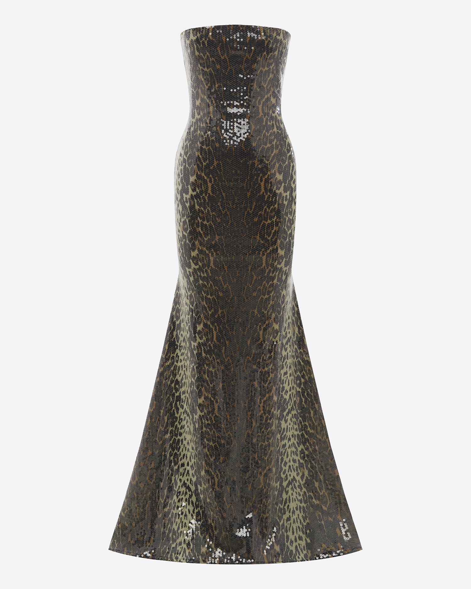Strapless Gown in Sequin Stretch Mesh