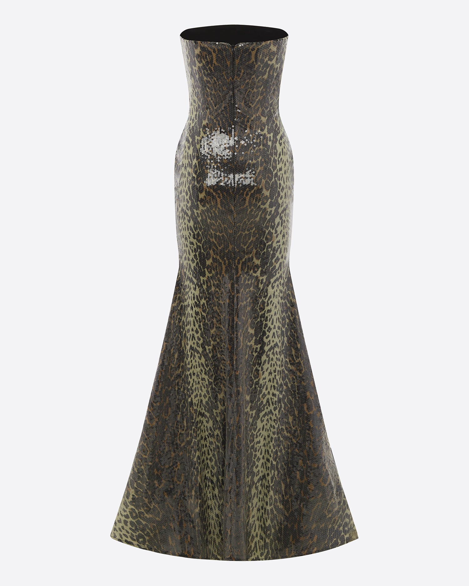 Strapless Gown in Sequin Stretch Mesh