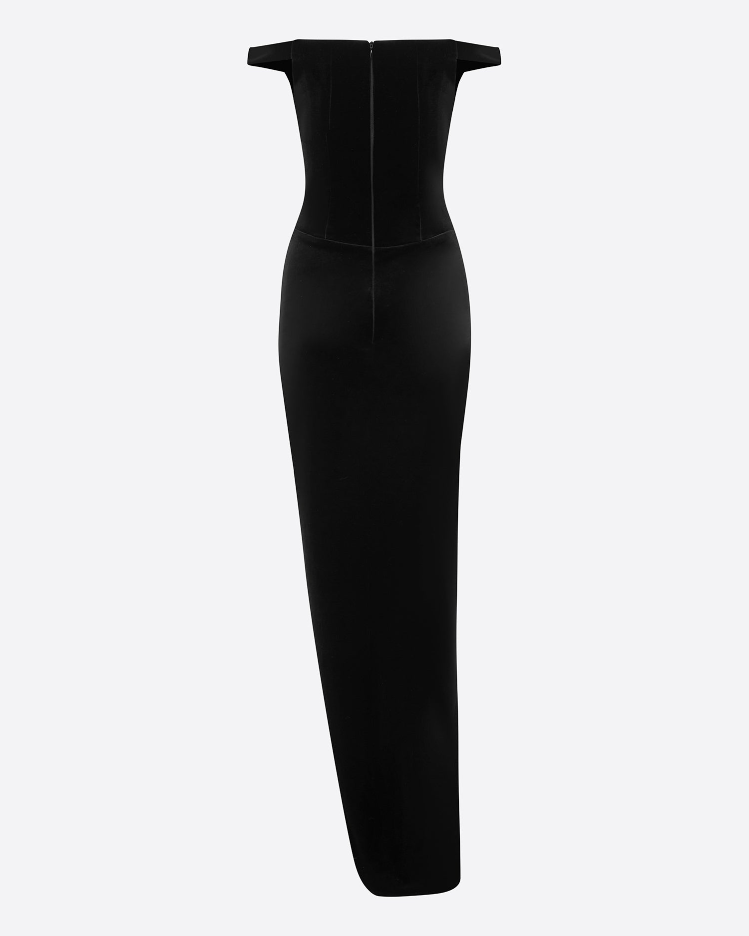 Off Shoulder Drape Gown in Velvet