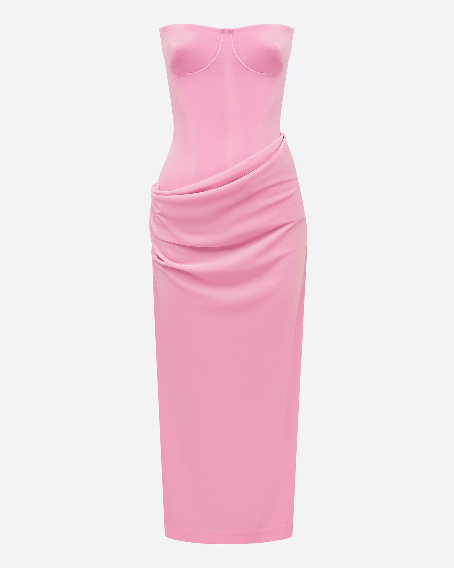 Strapless Drape Dress in Velvet