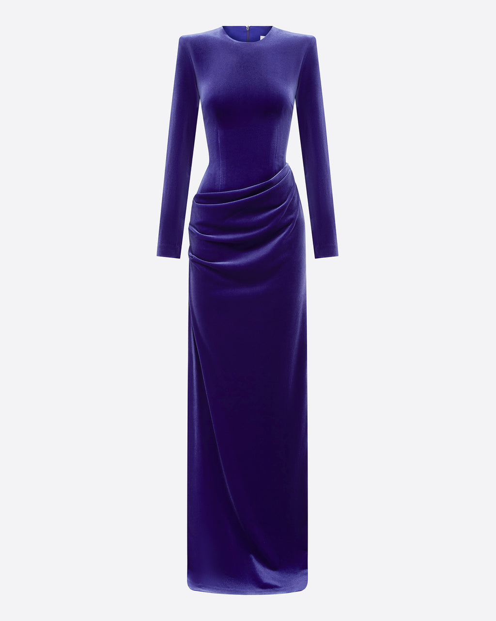 Long Sleeve Drape Column in Velvet
