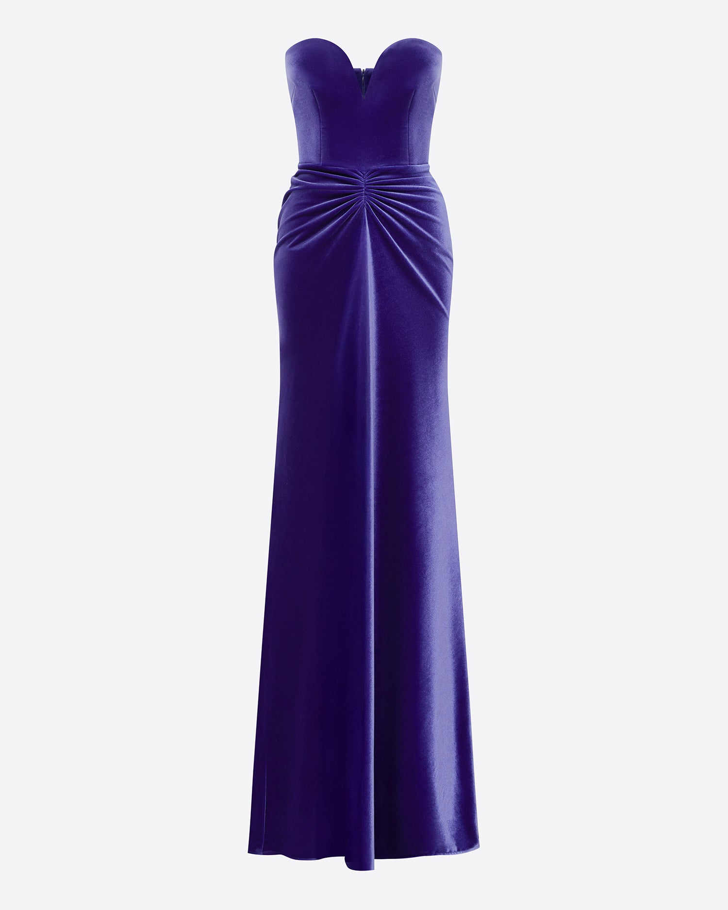 Strapless Sweetheart Ruched Gown in Velvet