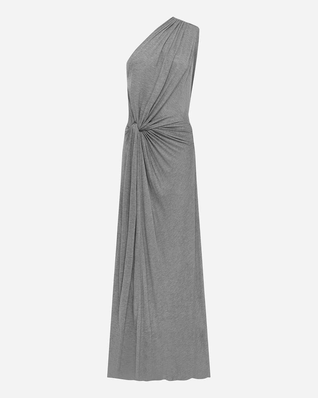 One Shoulder Drape Gown in Marle Jersey
