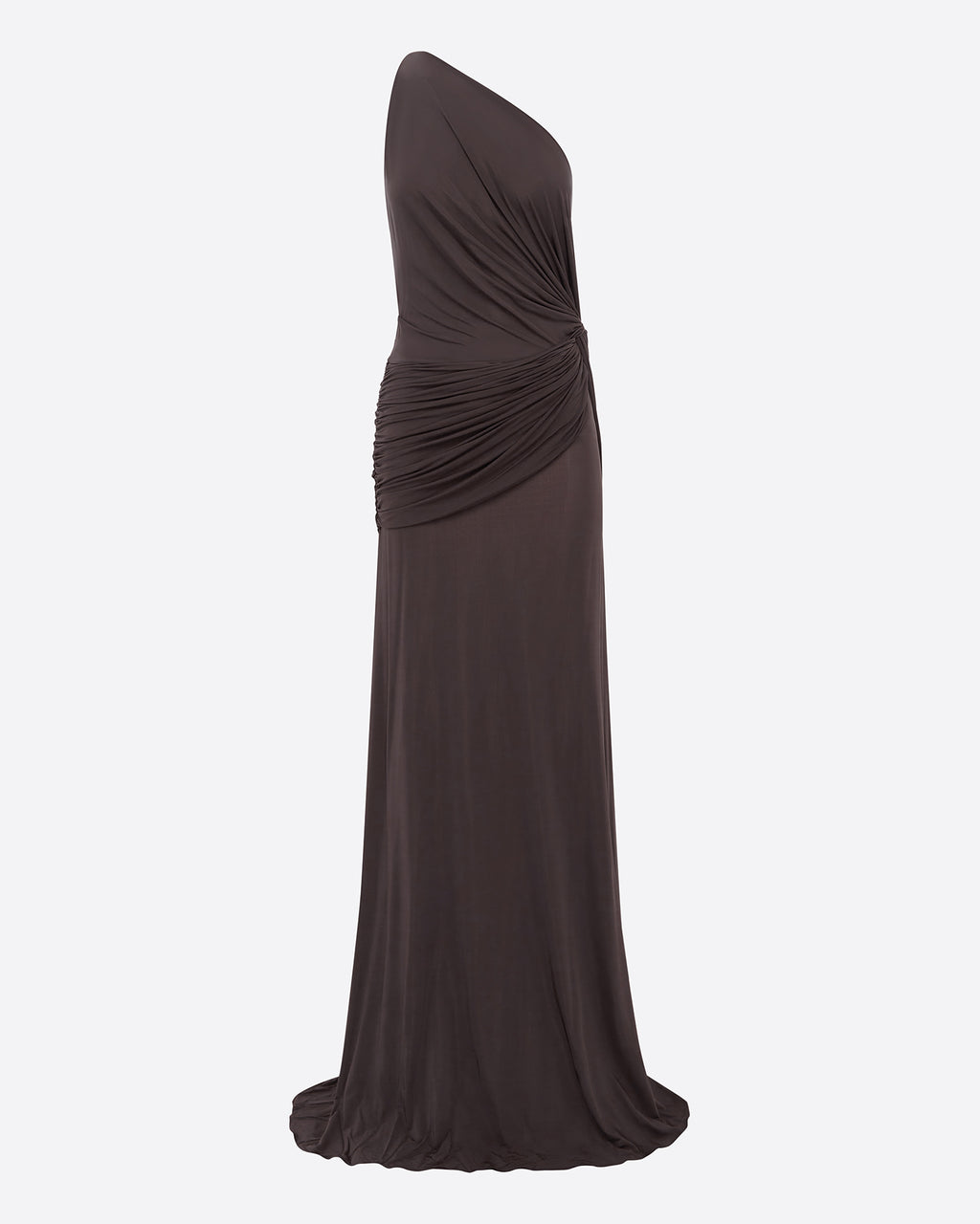 One Shoulder Twist Gown in Jersey